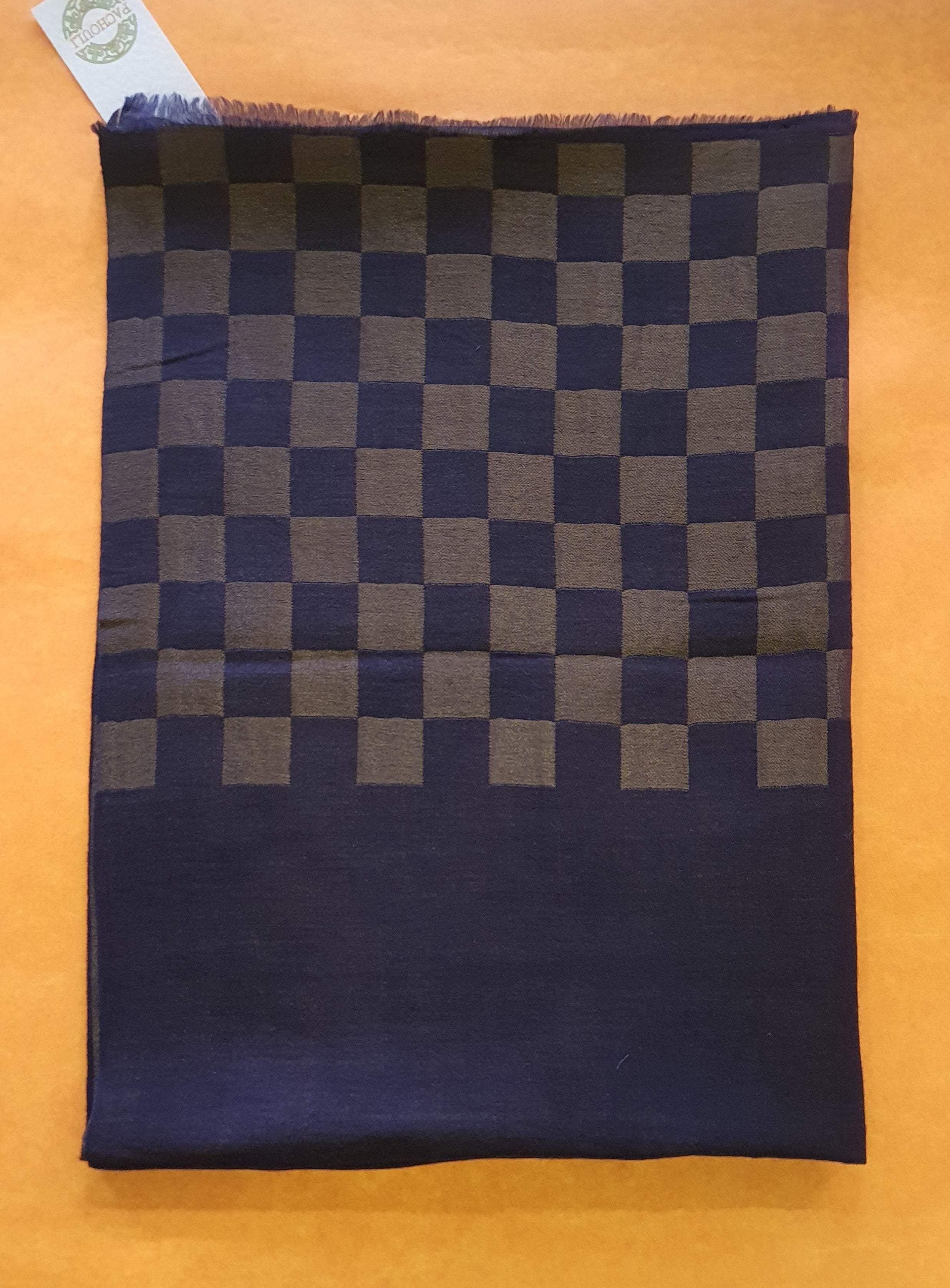 Women Pashmina Stole Checkered Blue