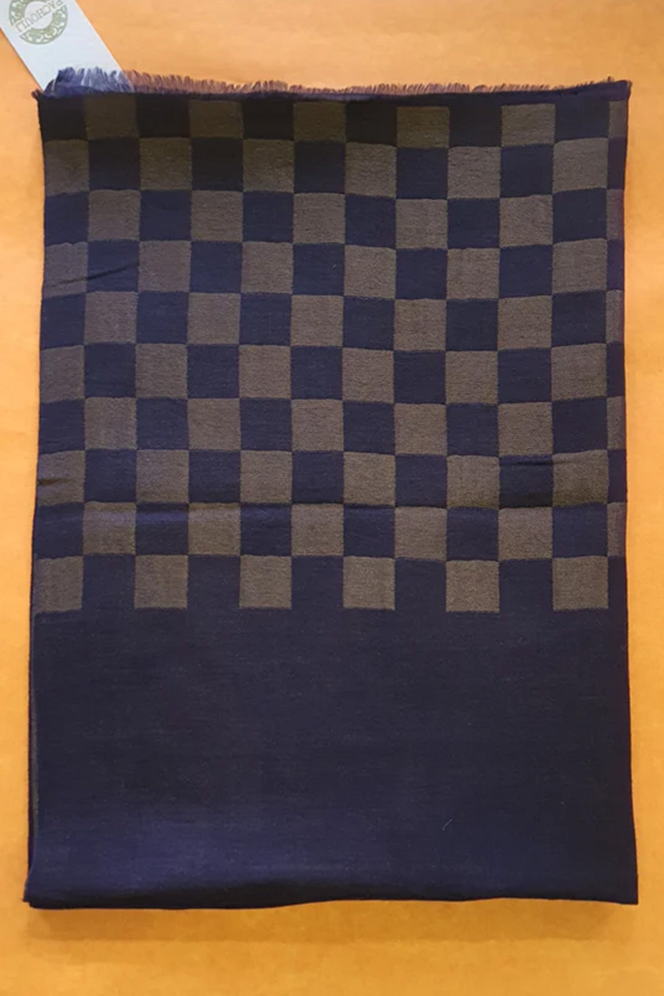 Women Pashmina Stole Checkered Blue