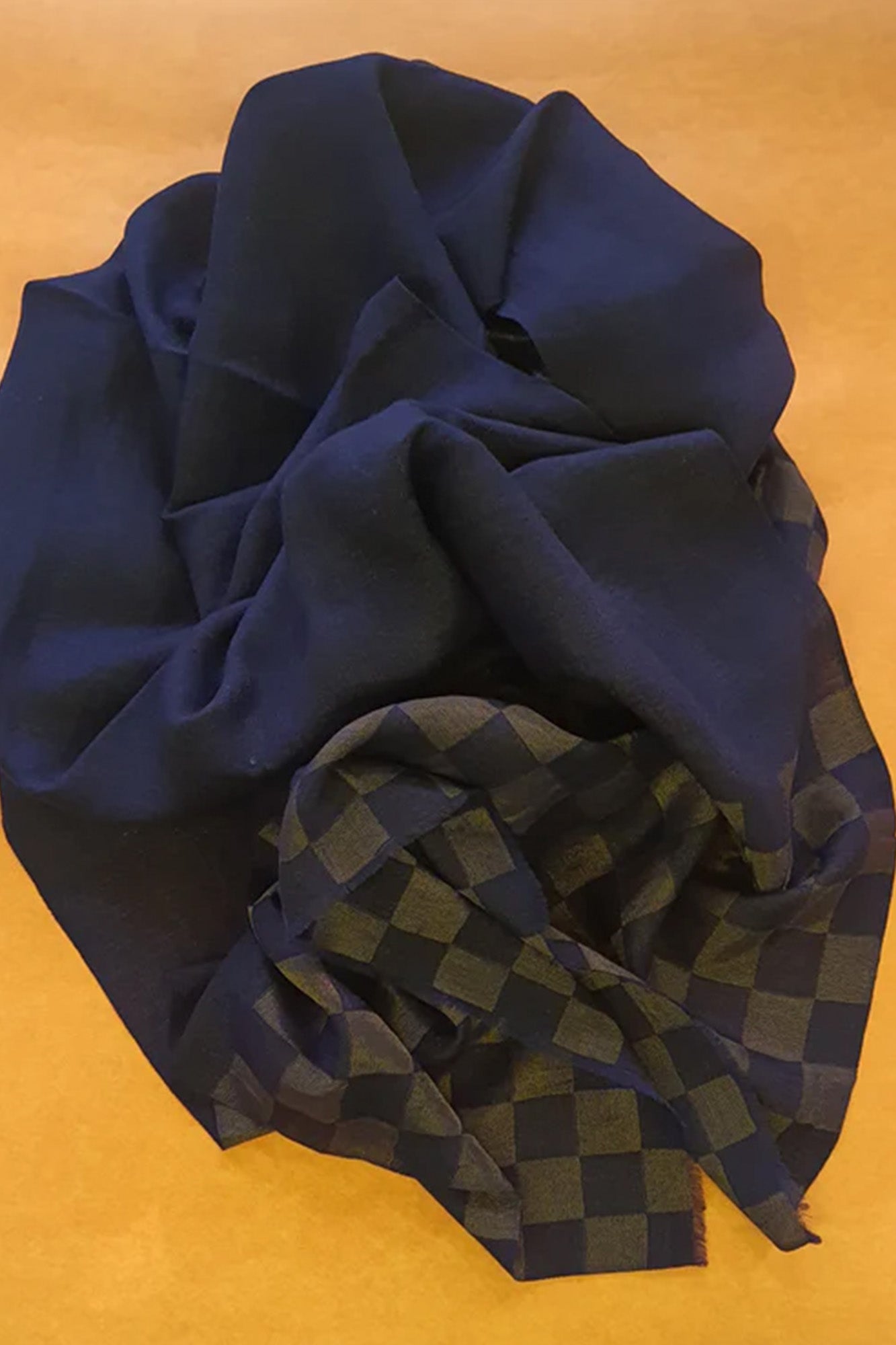 Women Pashmina Stole Checkered Blue