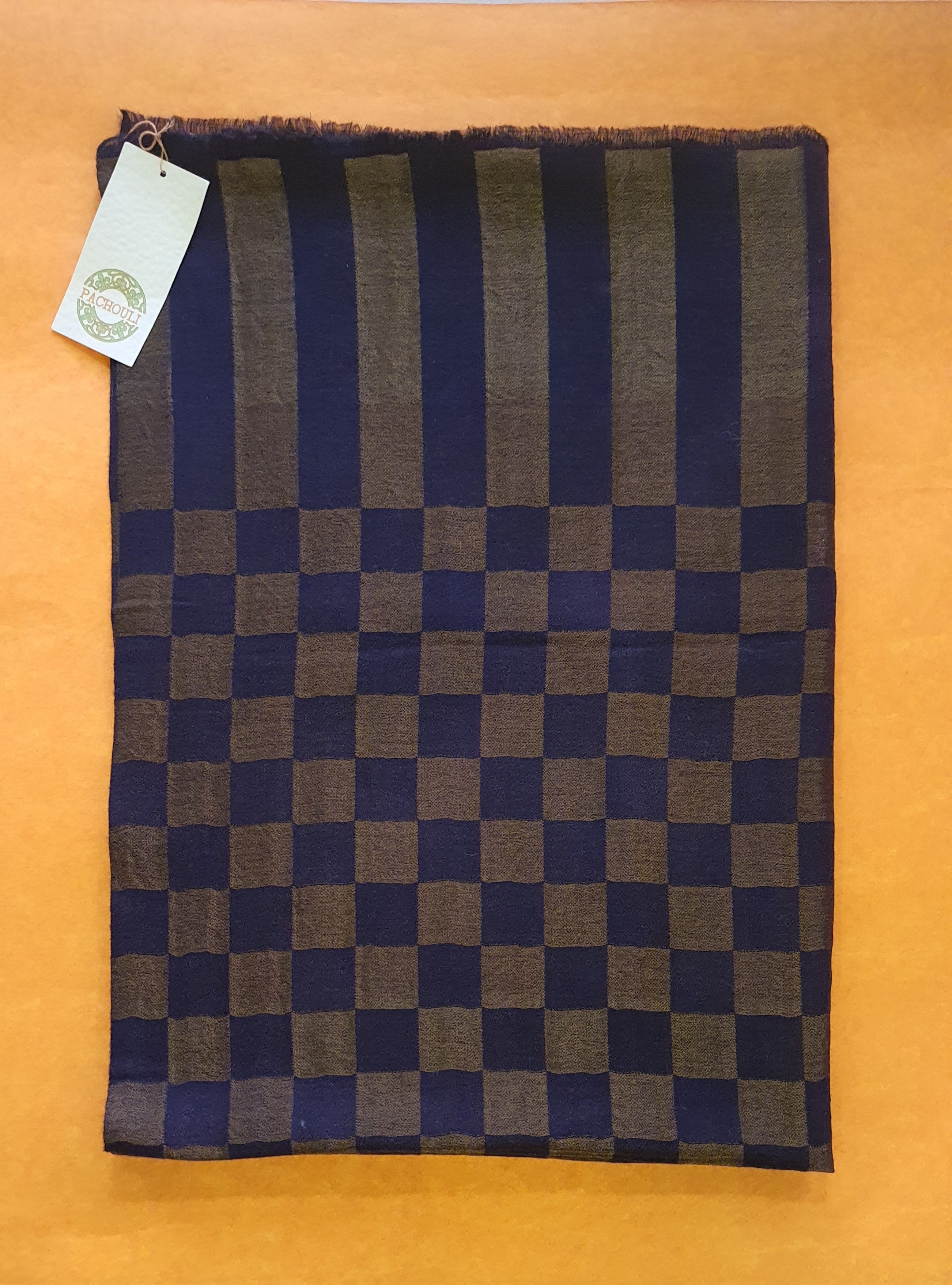 Women Pashmina Stole Checkered Blue