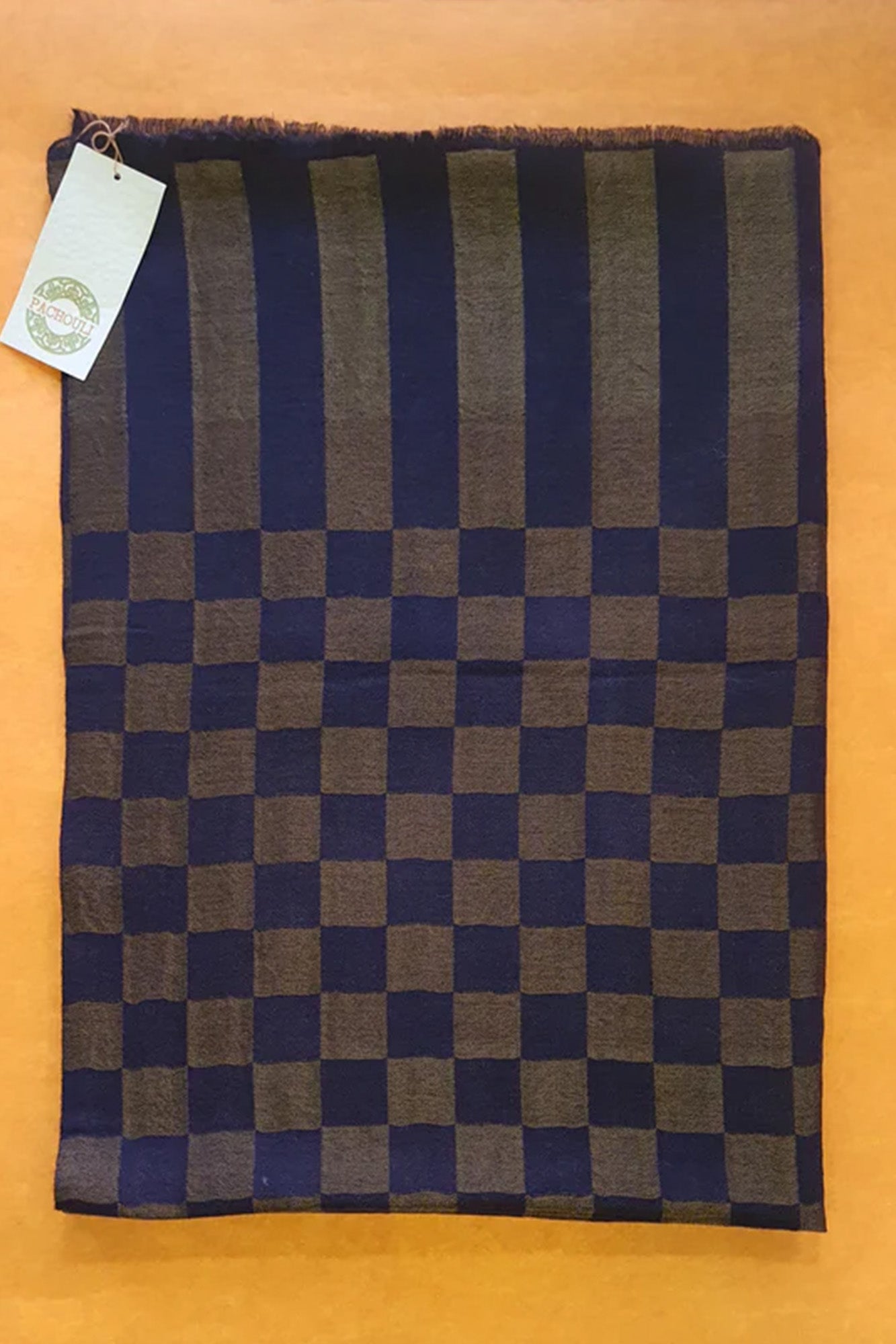 Women Pashmina Stole Checkered Blue