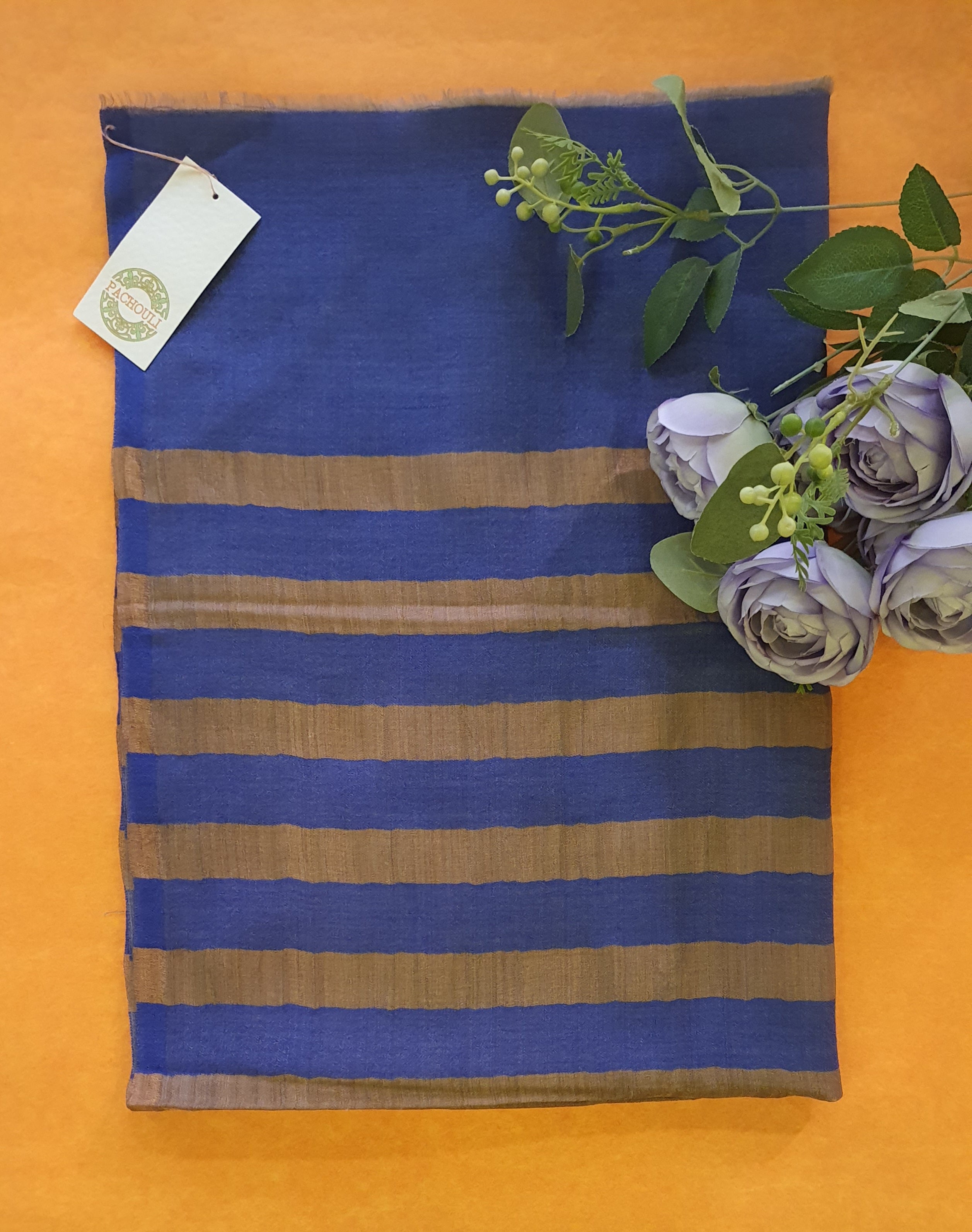 Women Pashmina Stole Striped Blue