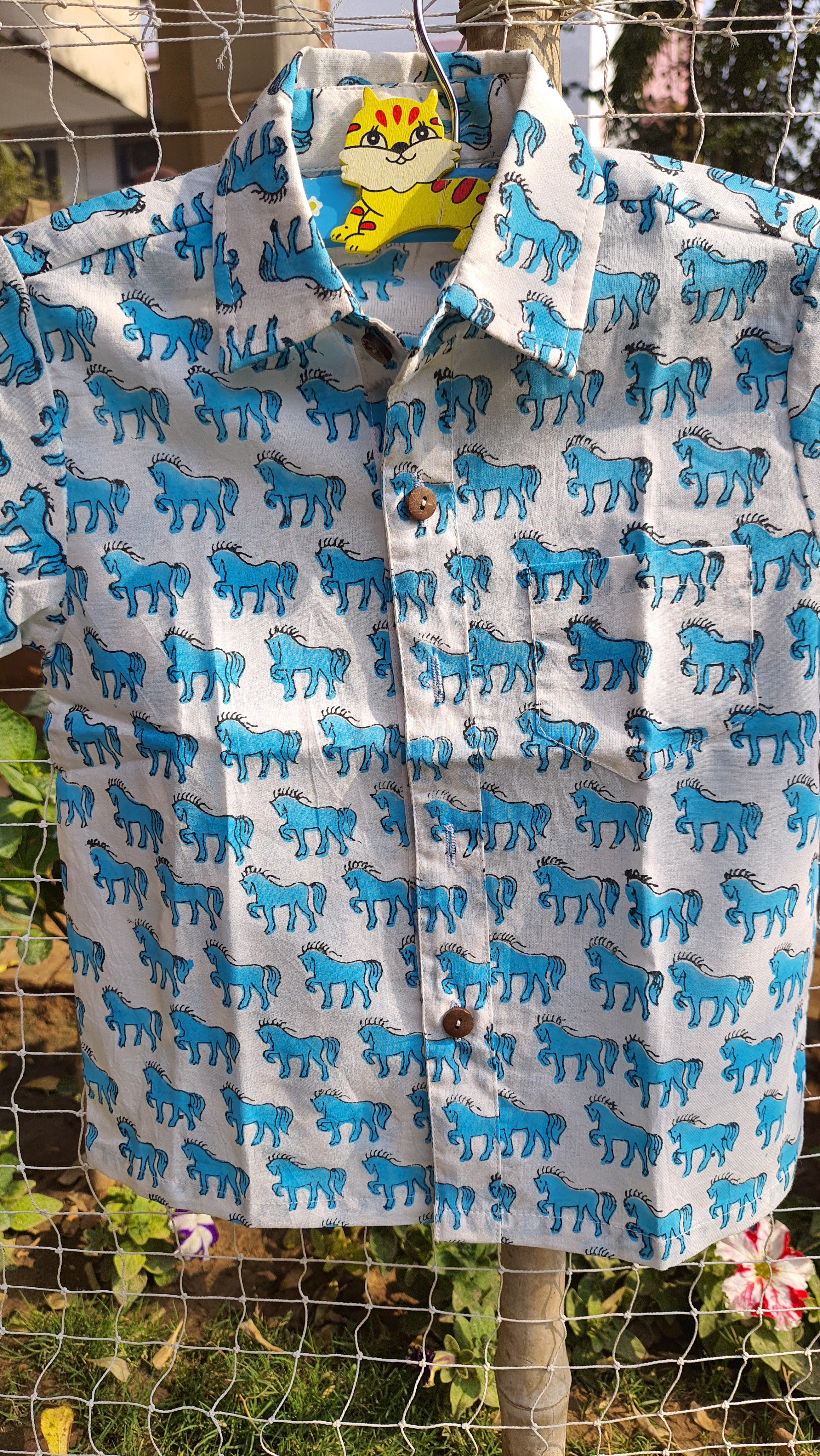 Shirt Boy Horse Blue