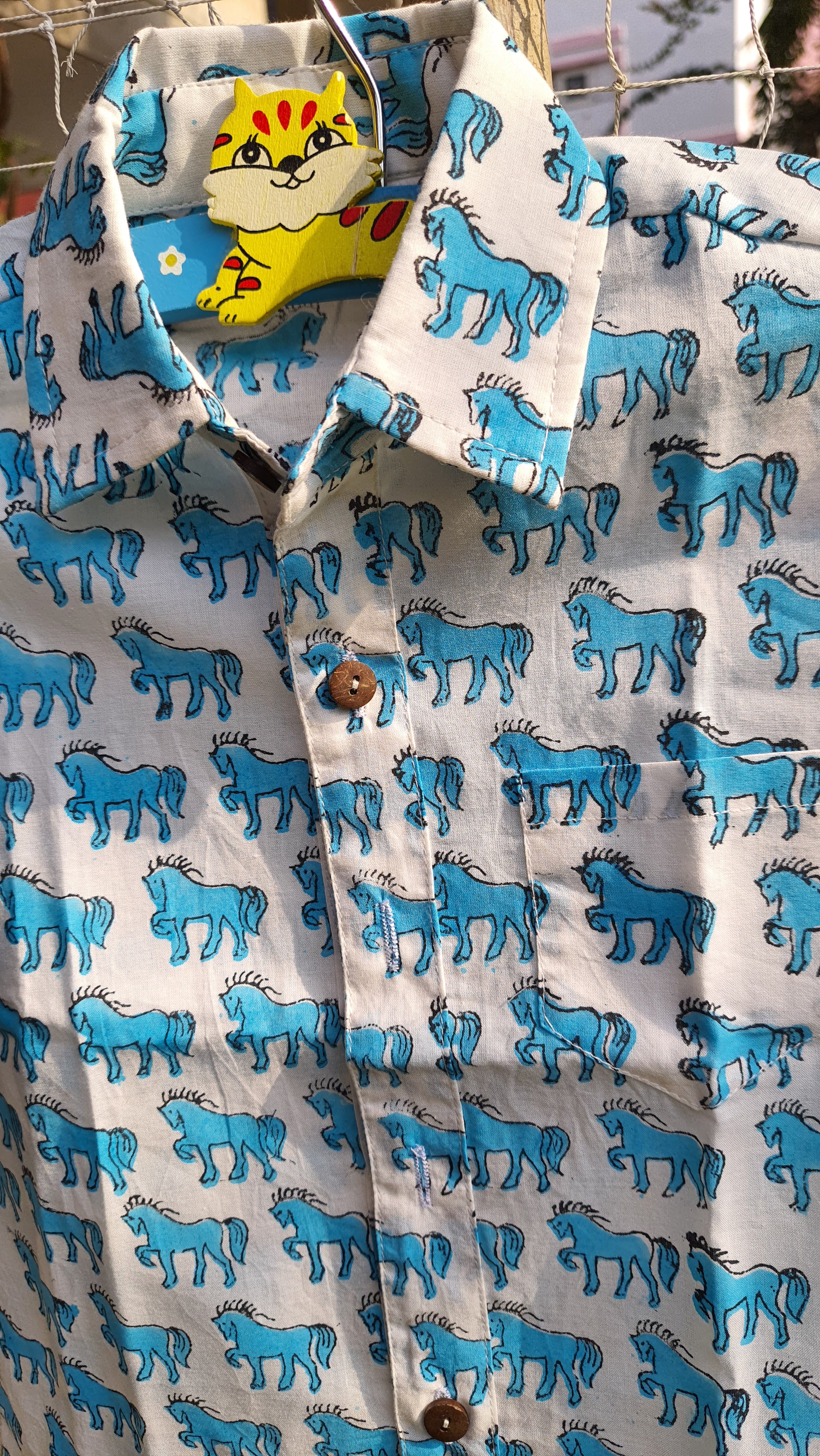Shirt Boy Horse Blue