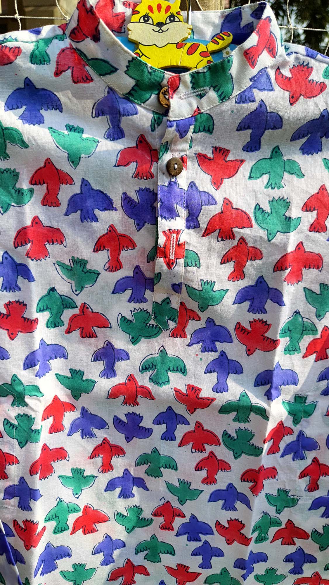 Kurta Boy Bird Colorful