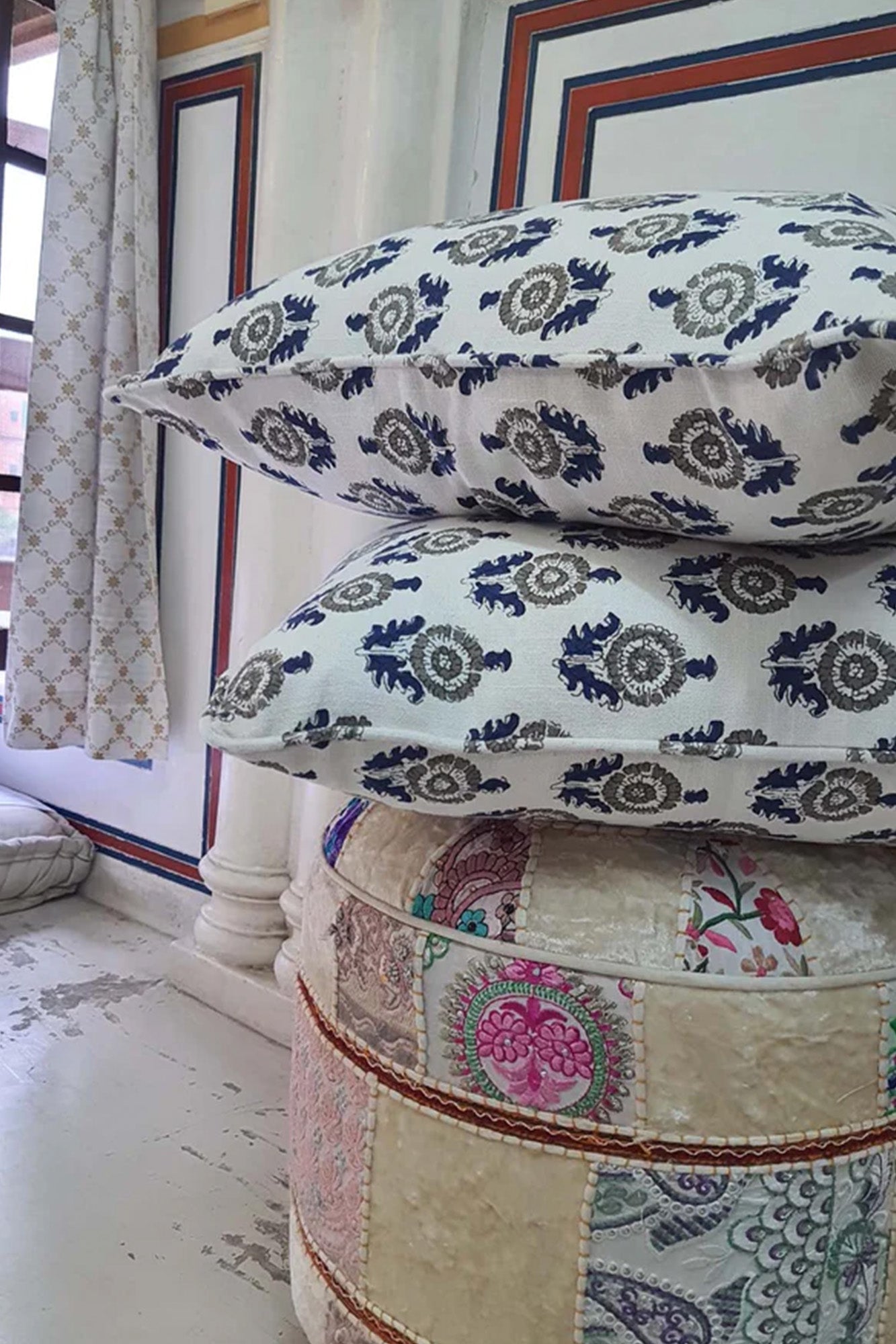 Cushion Cover Blue Booti