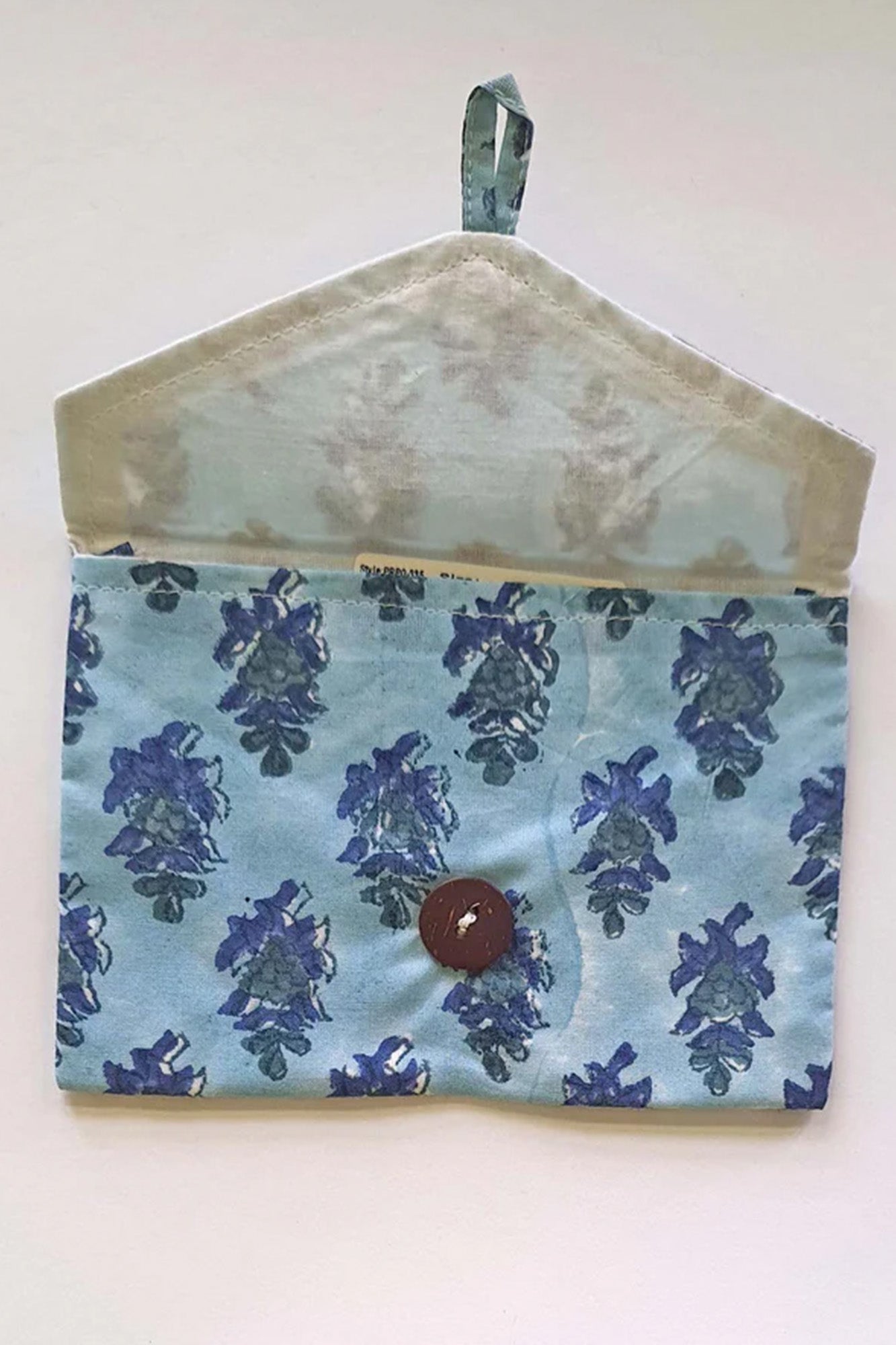 Blue Leaf Envelope Pouch
