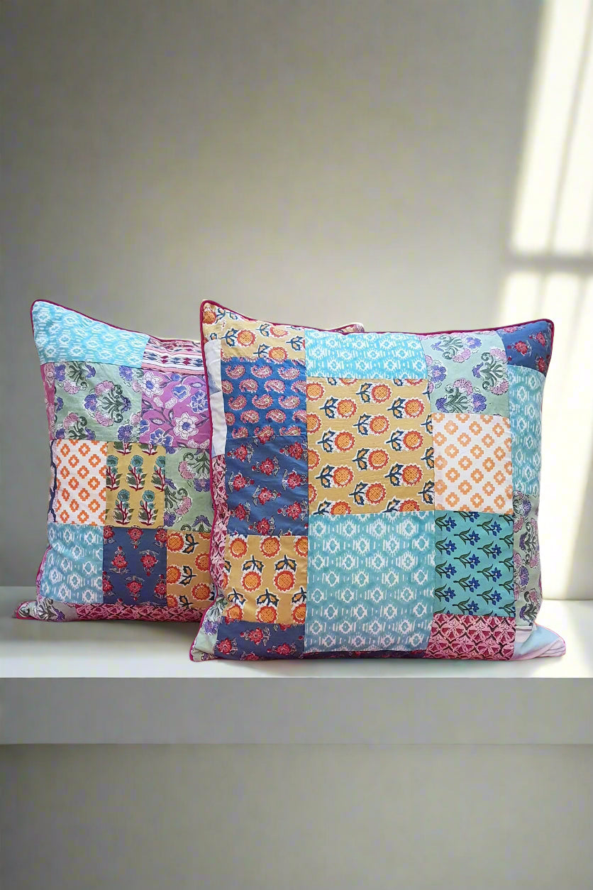 Patchwork Cushion Cover Set of 2