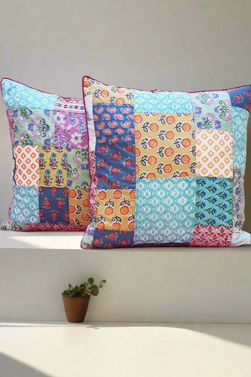 Patchwork Cushion Cover Set of 2