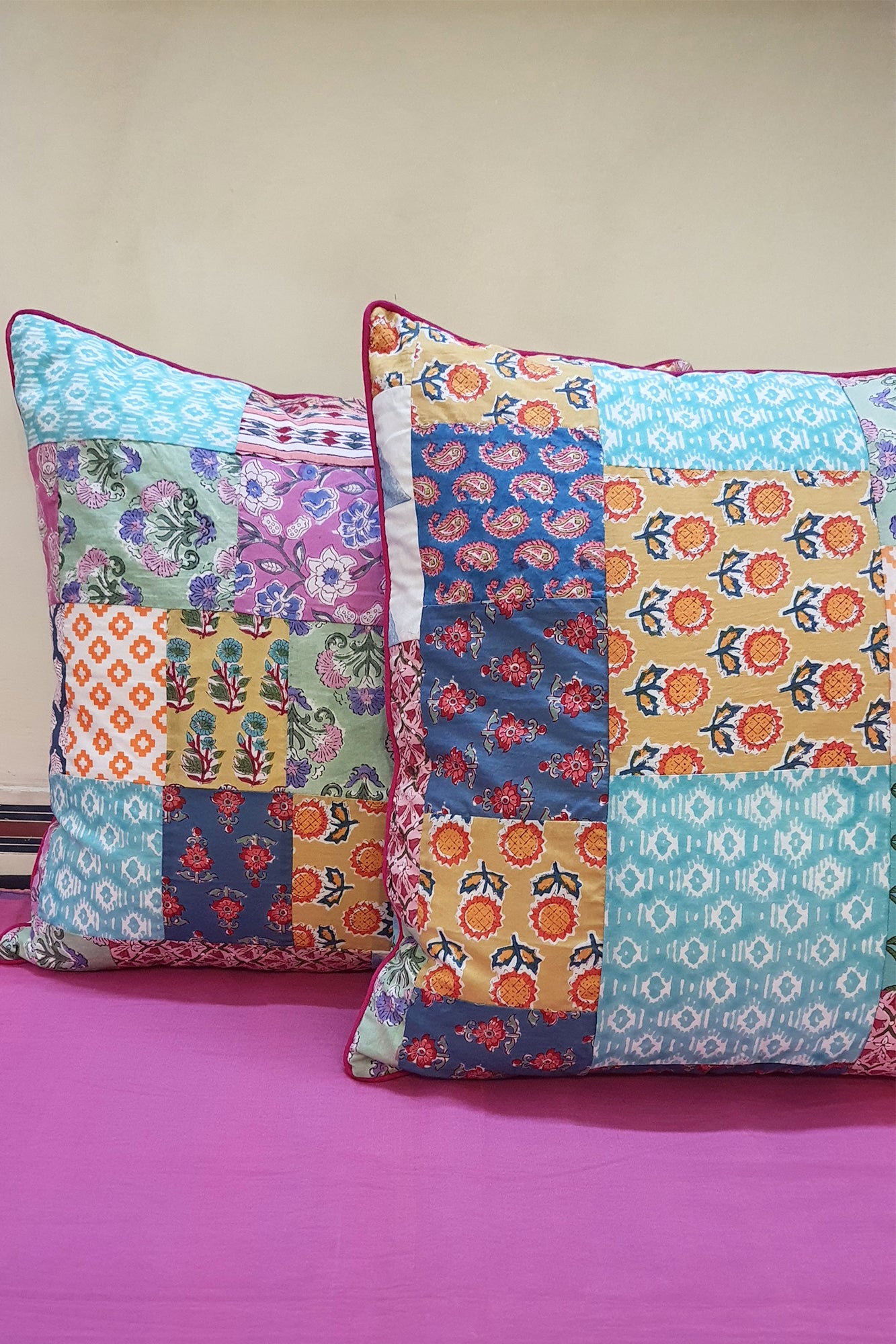 Patchwork Cushion Cover Set of 2