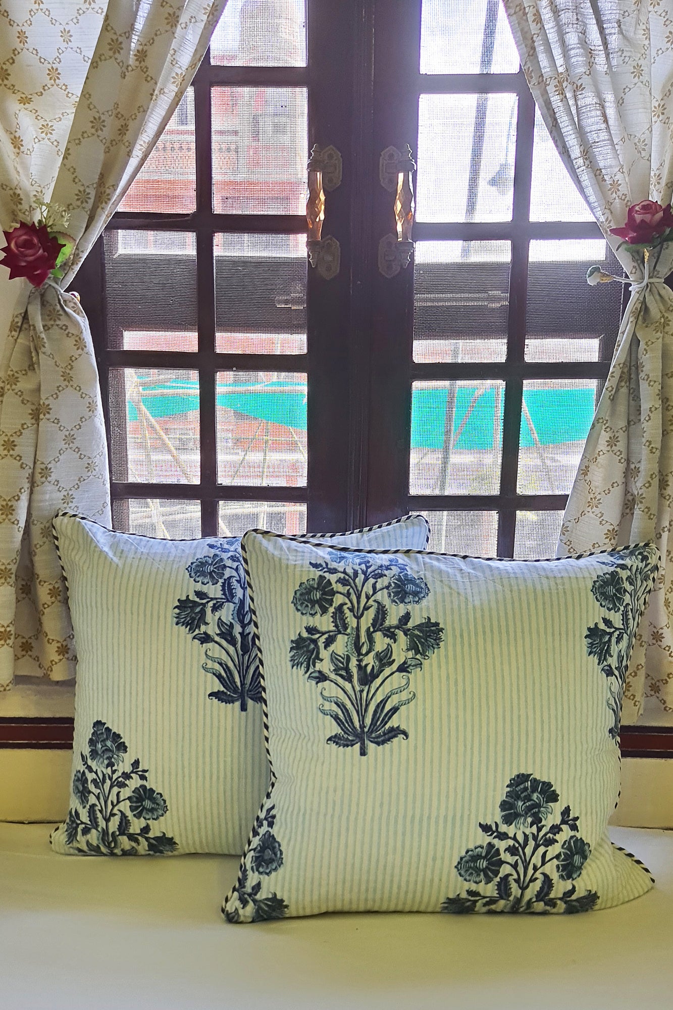 Mughal Blue Cushion Cover Set of 2