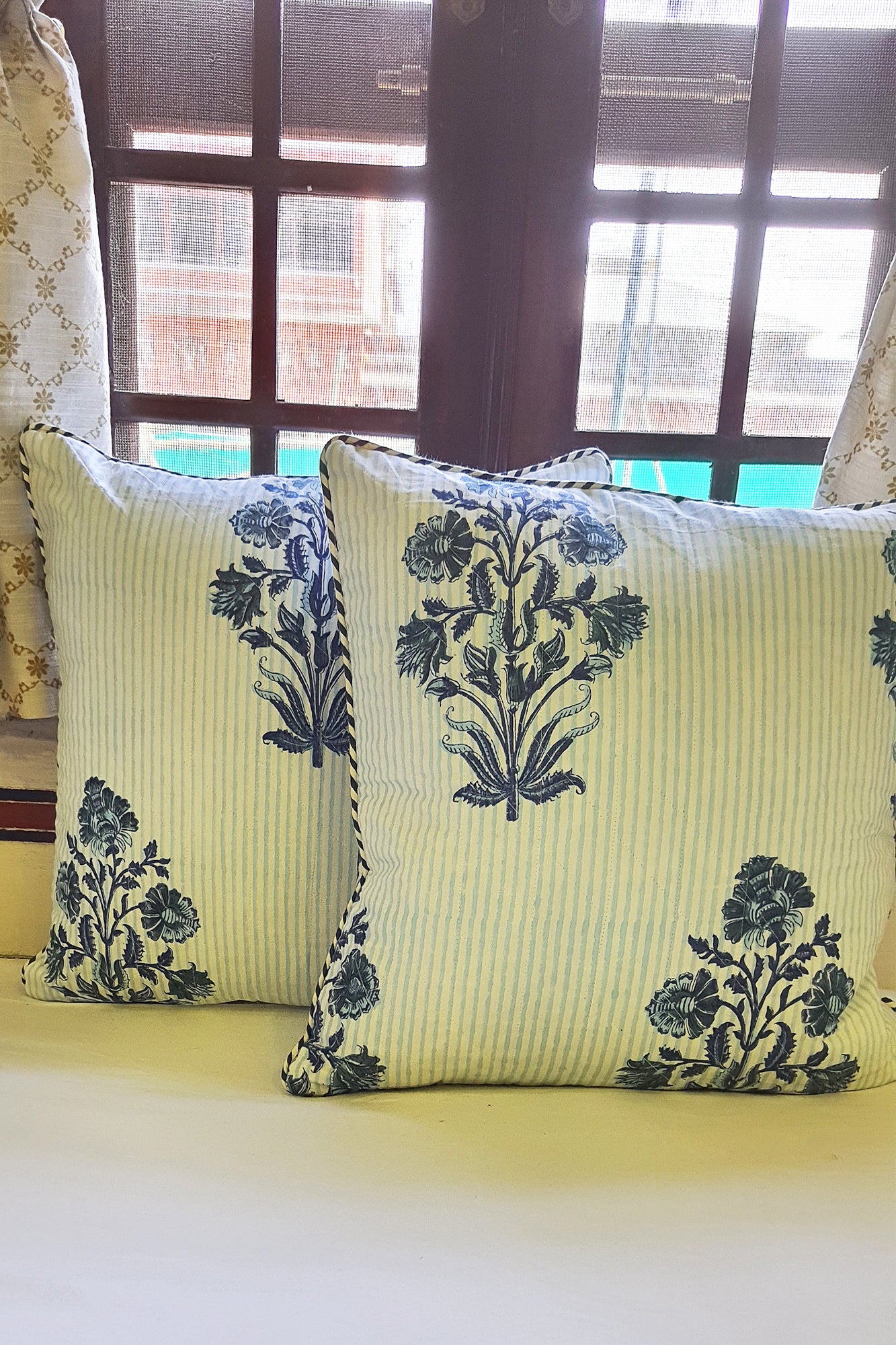 Mughal Blue Cushion Cover Set of 2