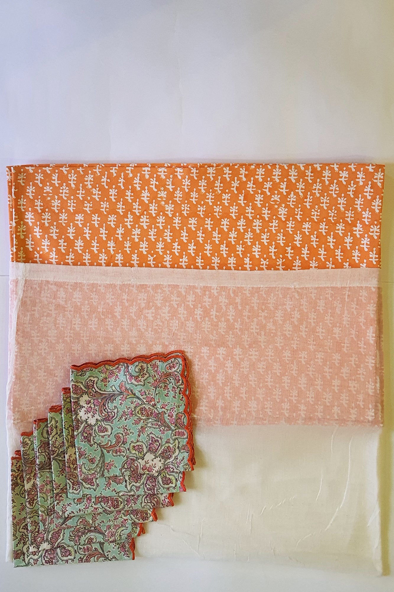 Orange Motifs Placemat & Napkin Set of 6