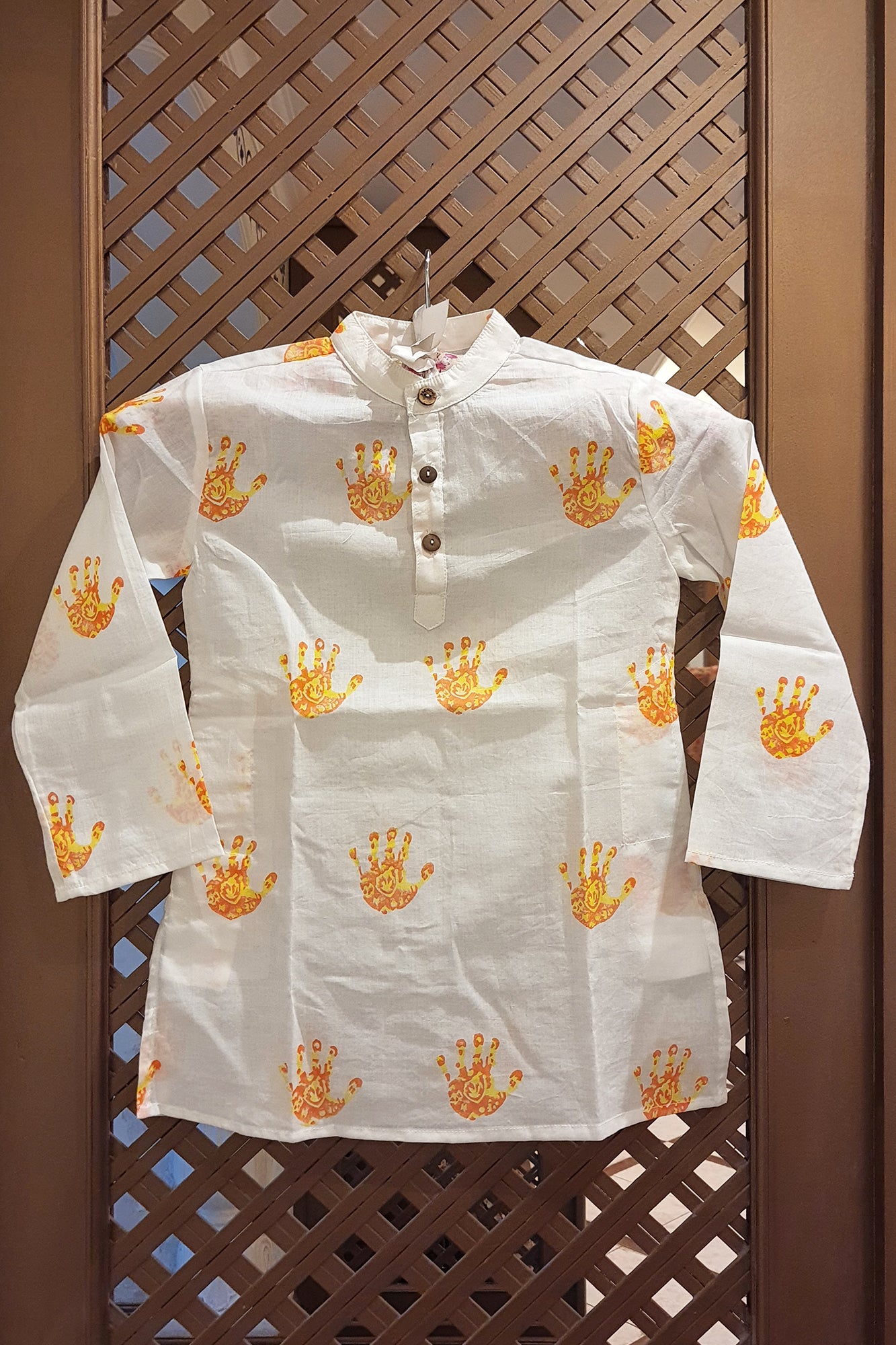 Hand Print Boy Kurta