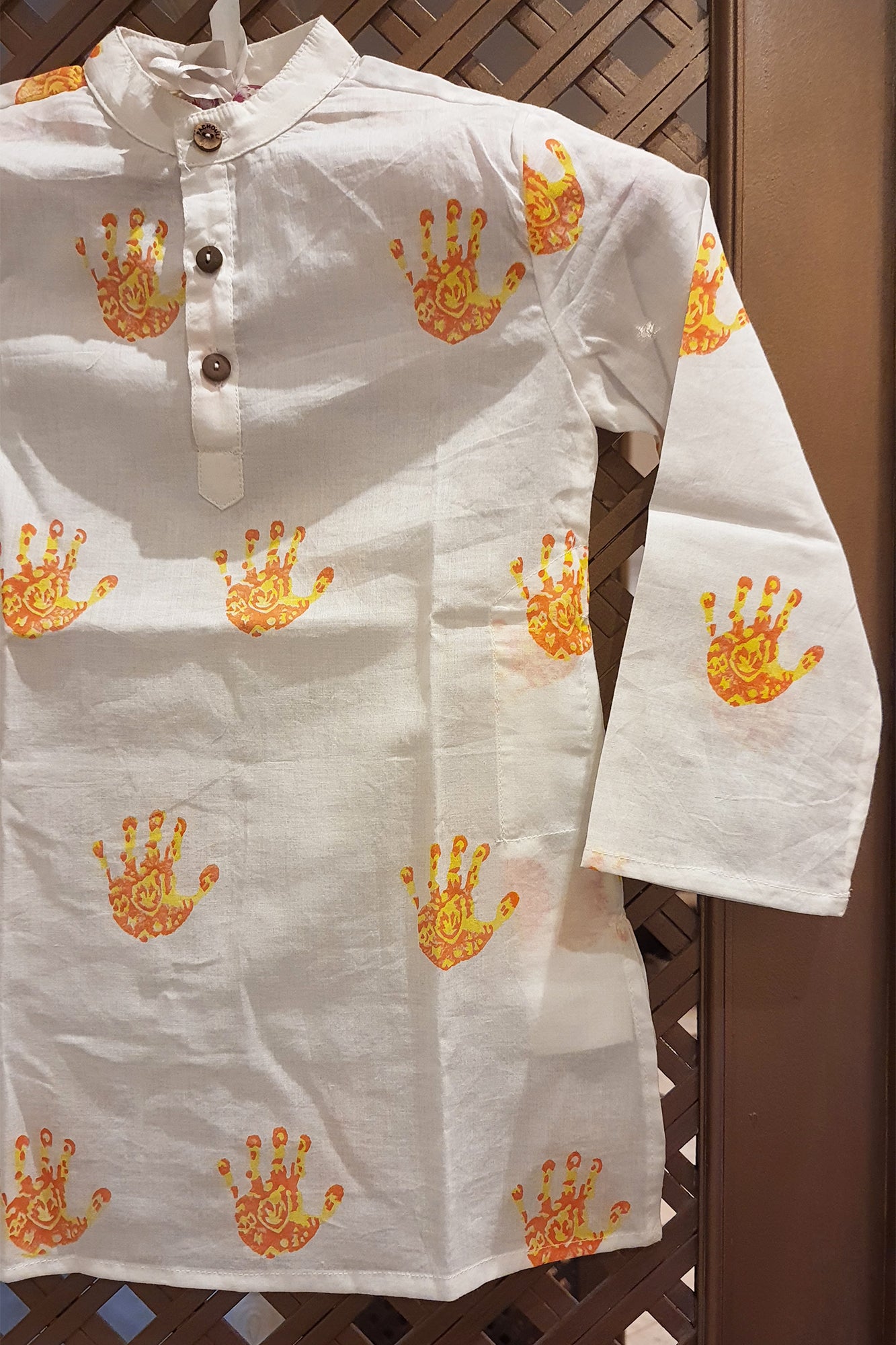 Hand Print Boy Kurta