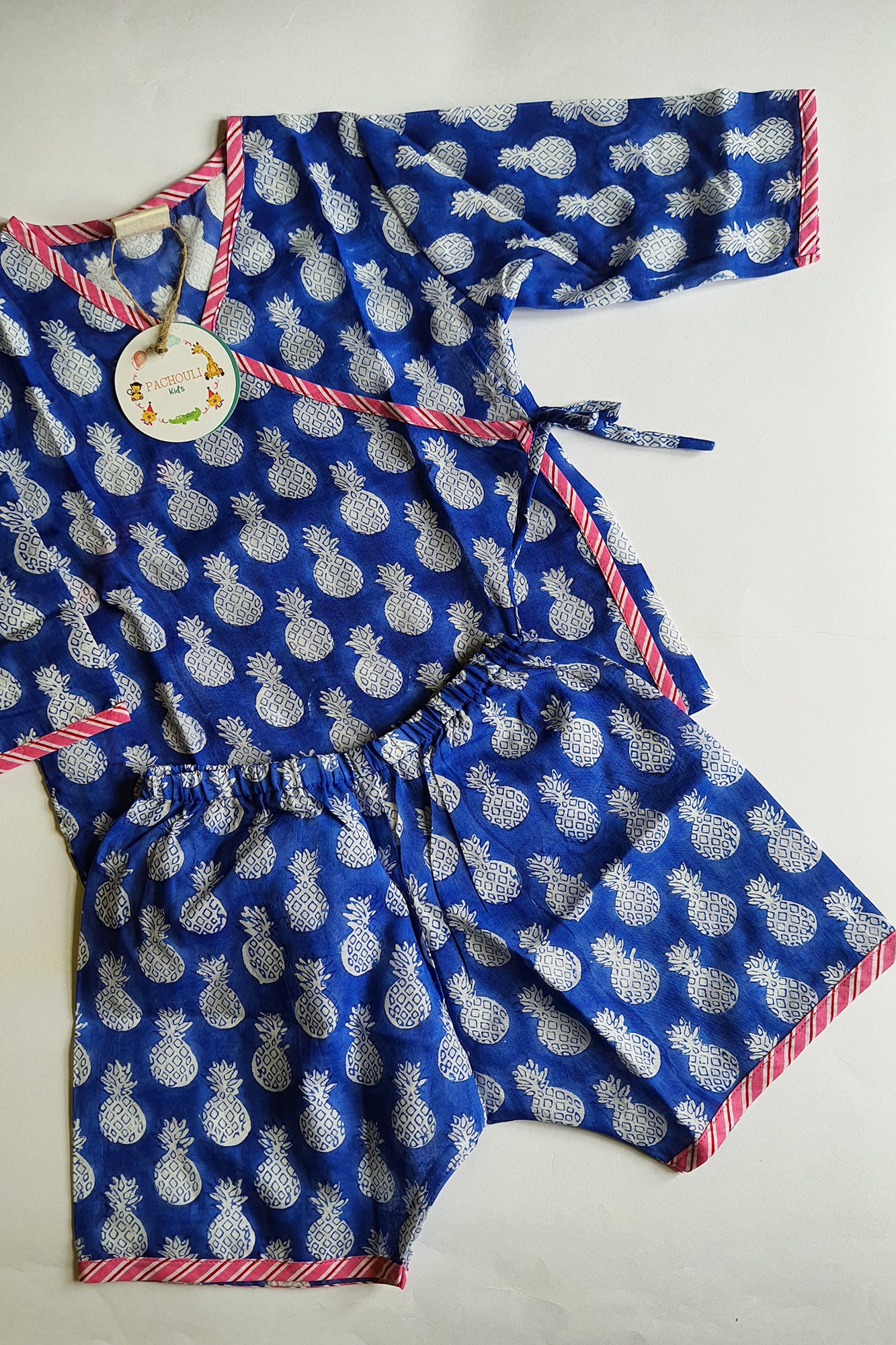 Blue Pineapple Angarakha Top With Shorts