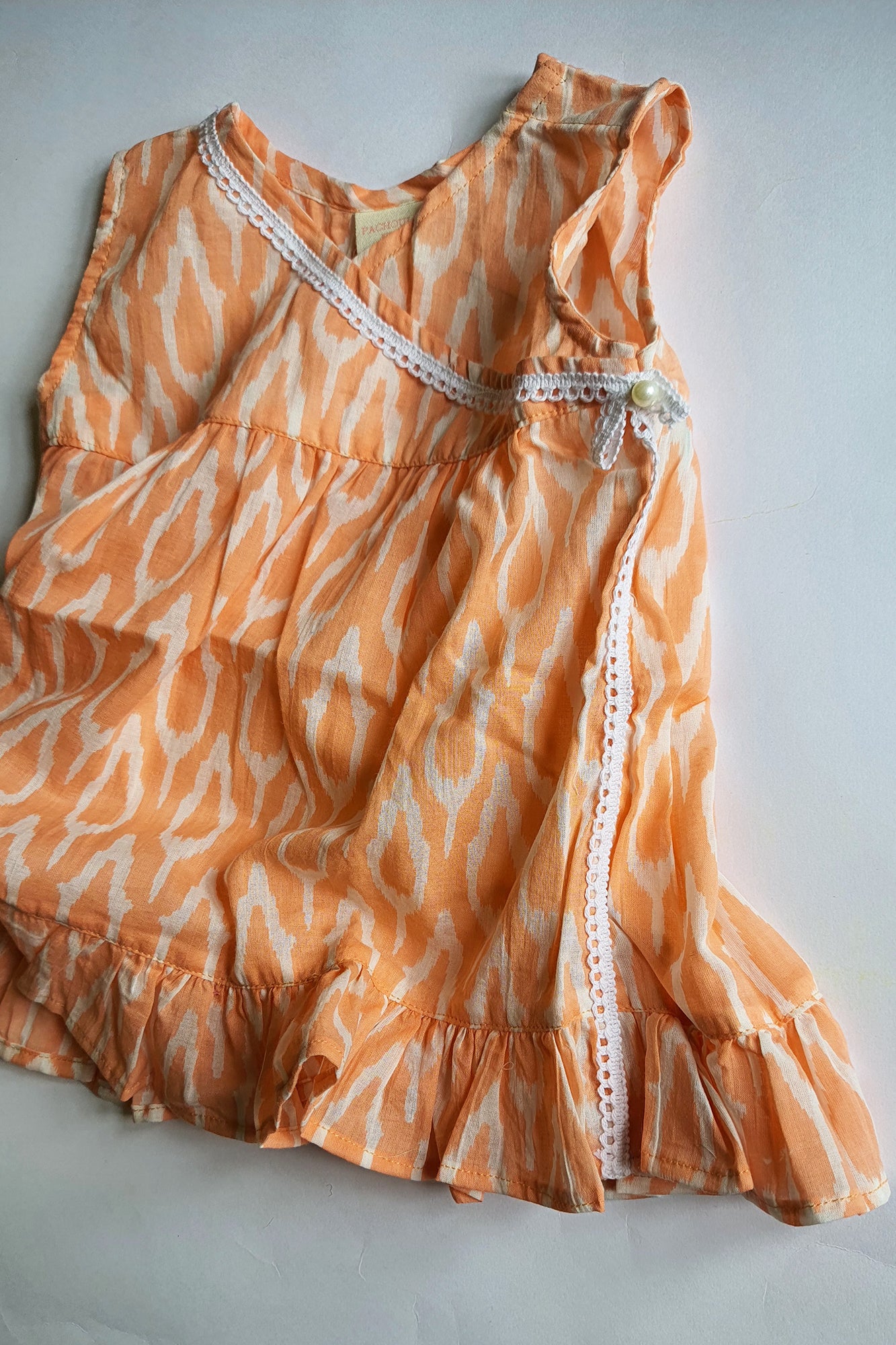 Leafage Peach Angarakha Frock