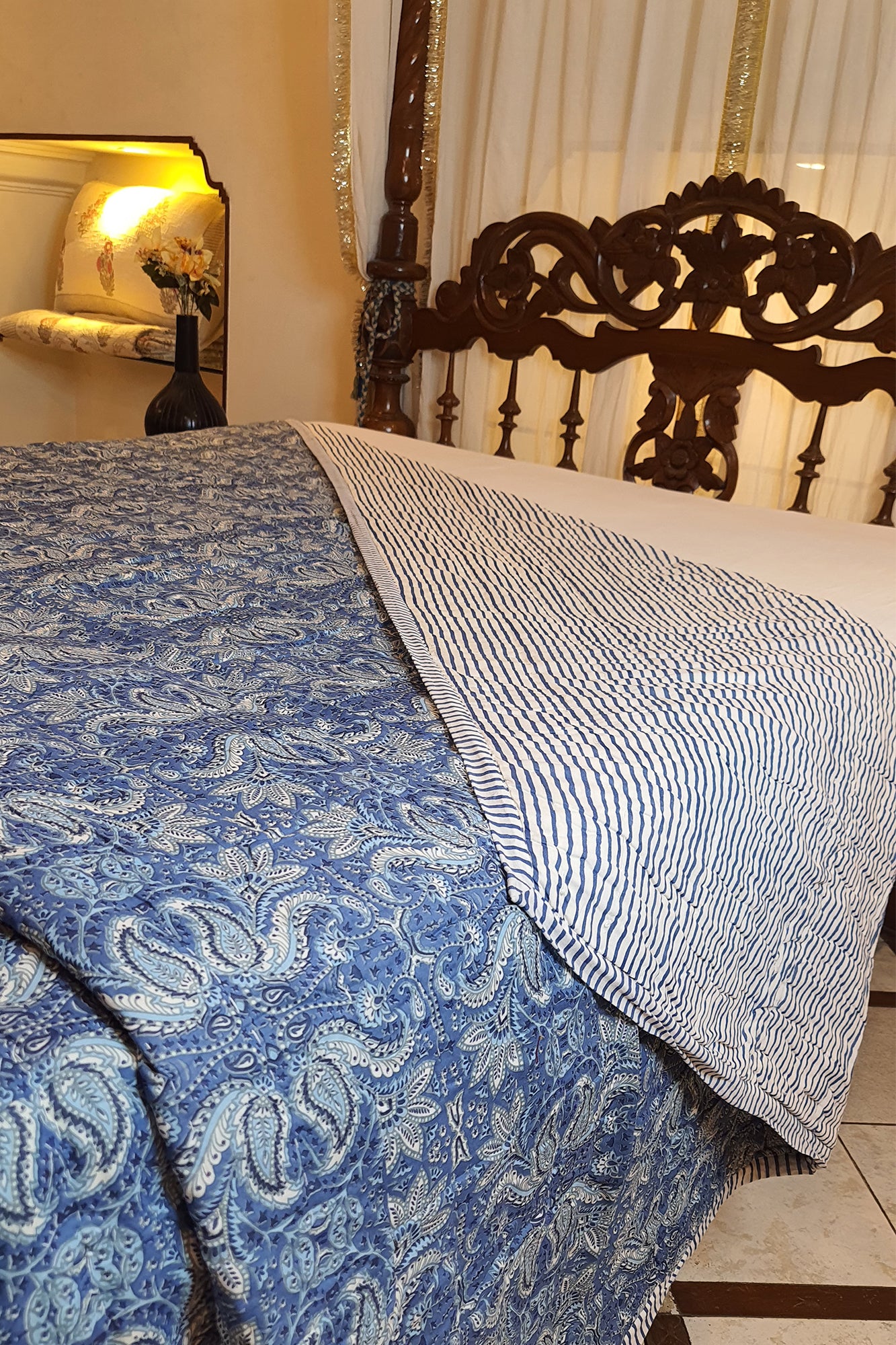 Blue Paisley Jaipuri Razai