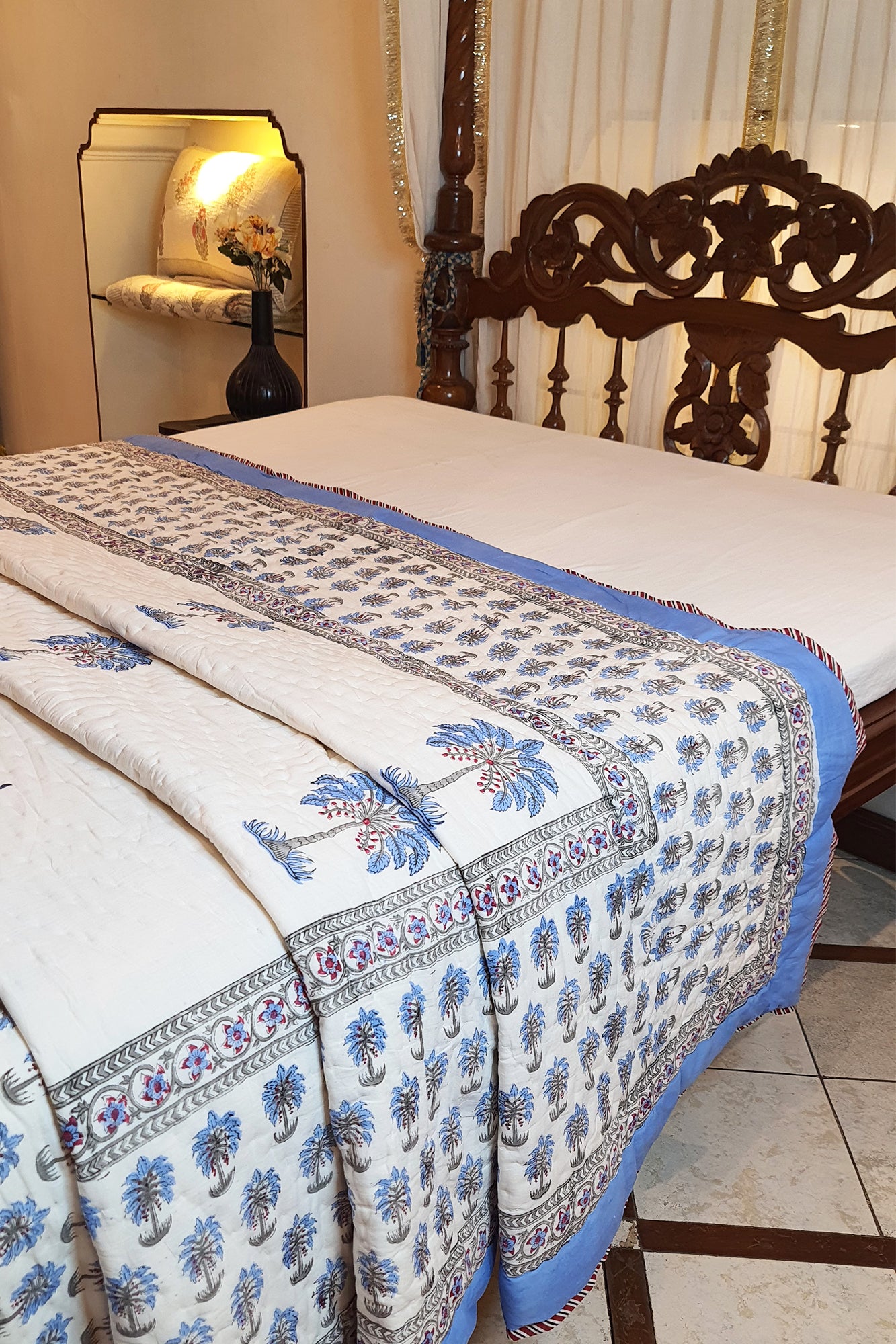 Blue Palm Jaipuri Razai