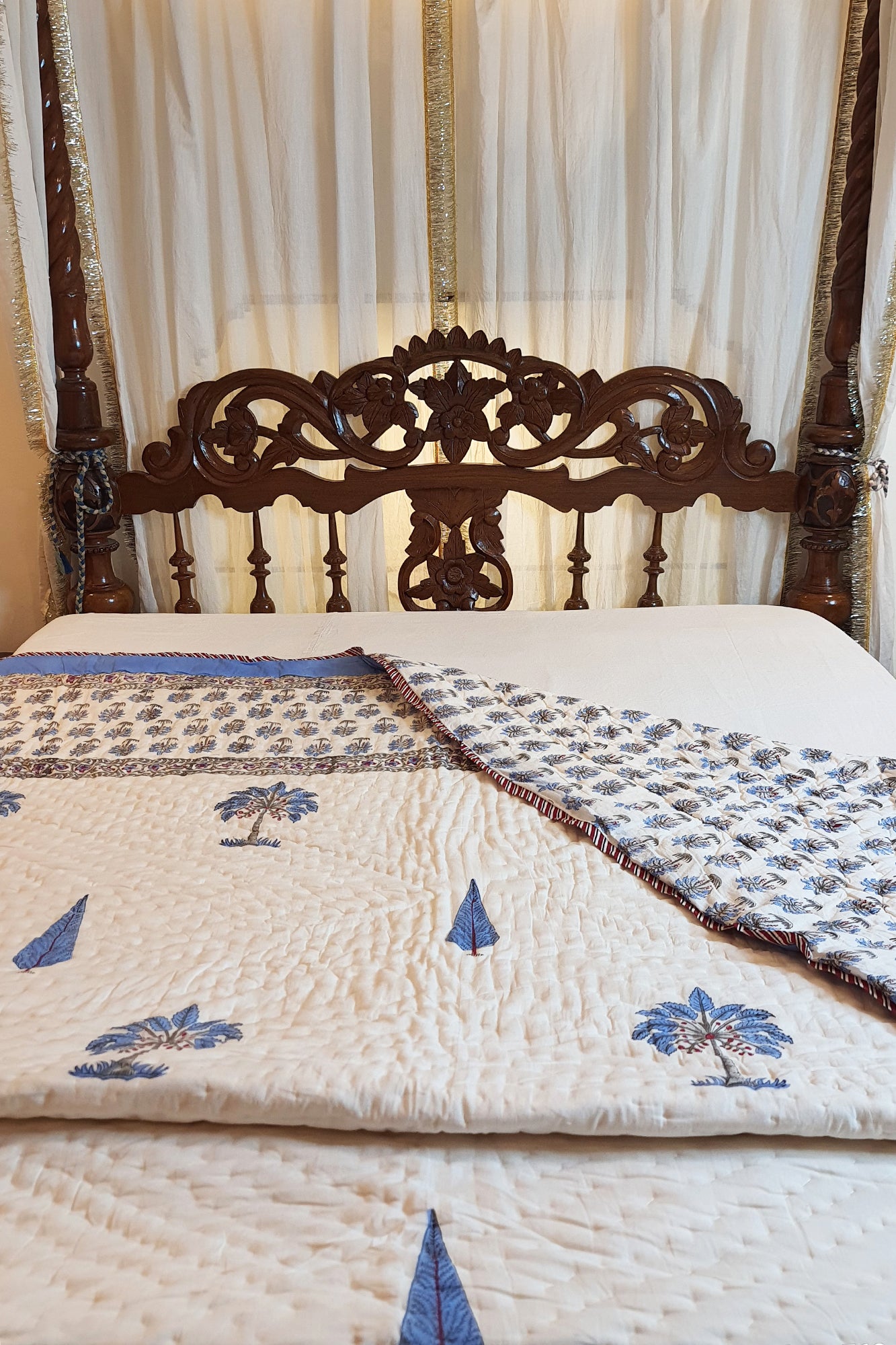 Blue Palm Jaipuri Razai