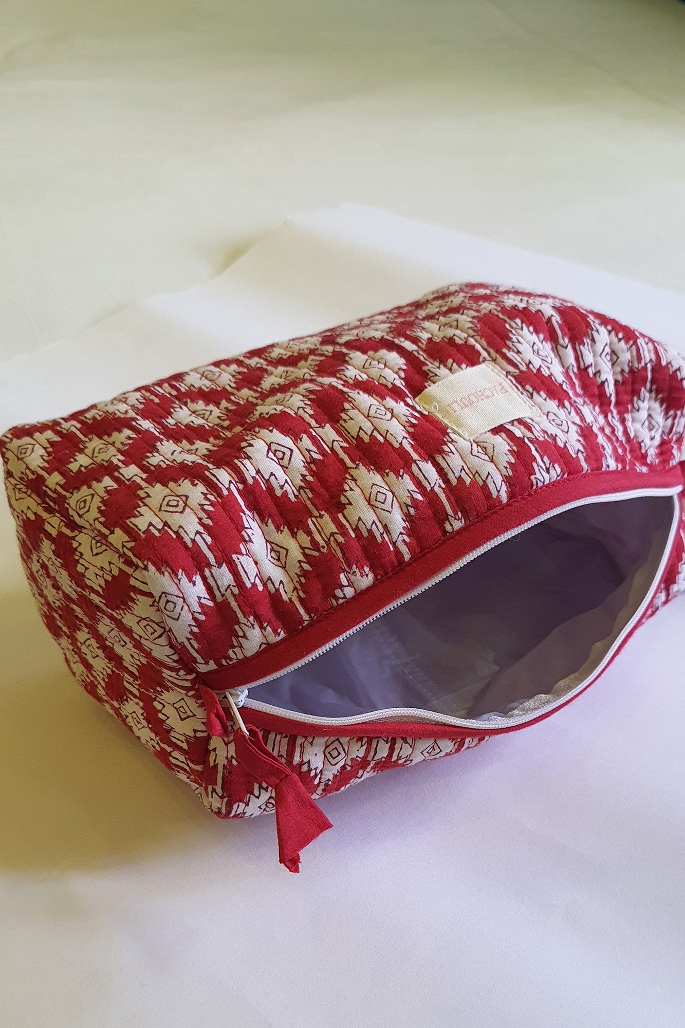 Red Ikkat Pouch Set of 3
