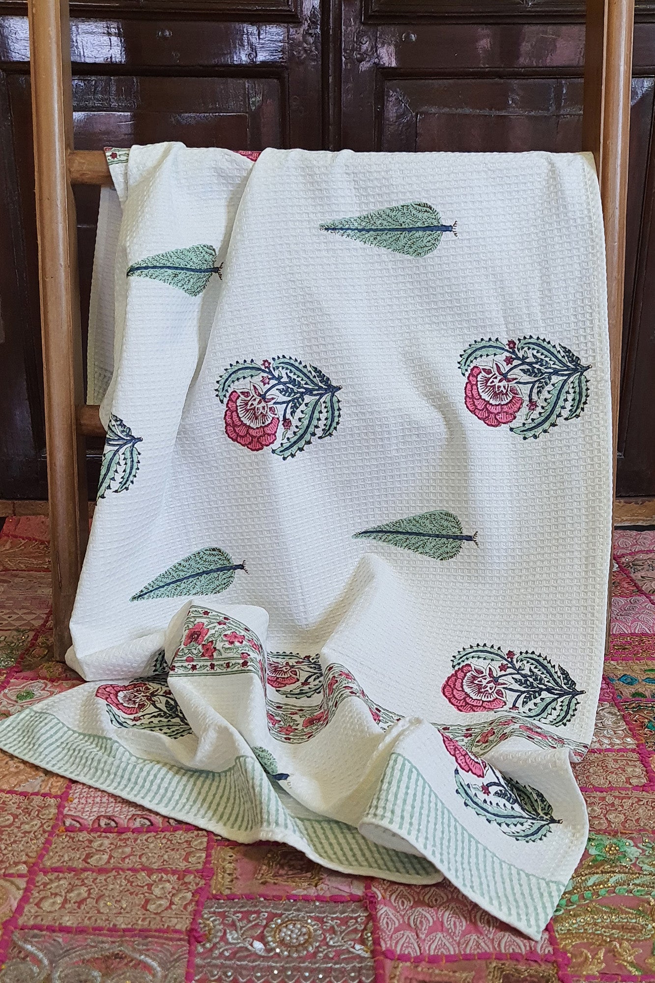 Pink Marigold Bath Towel