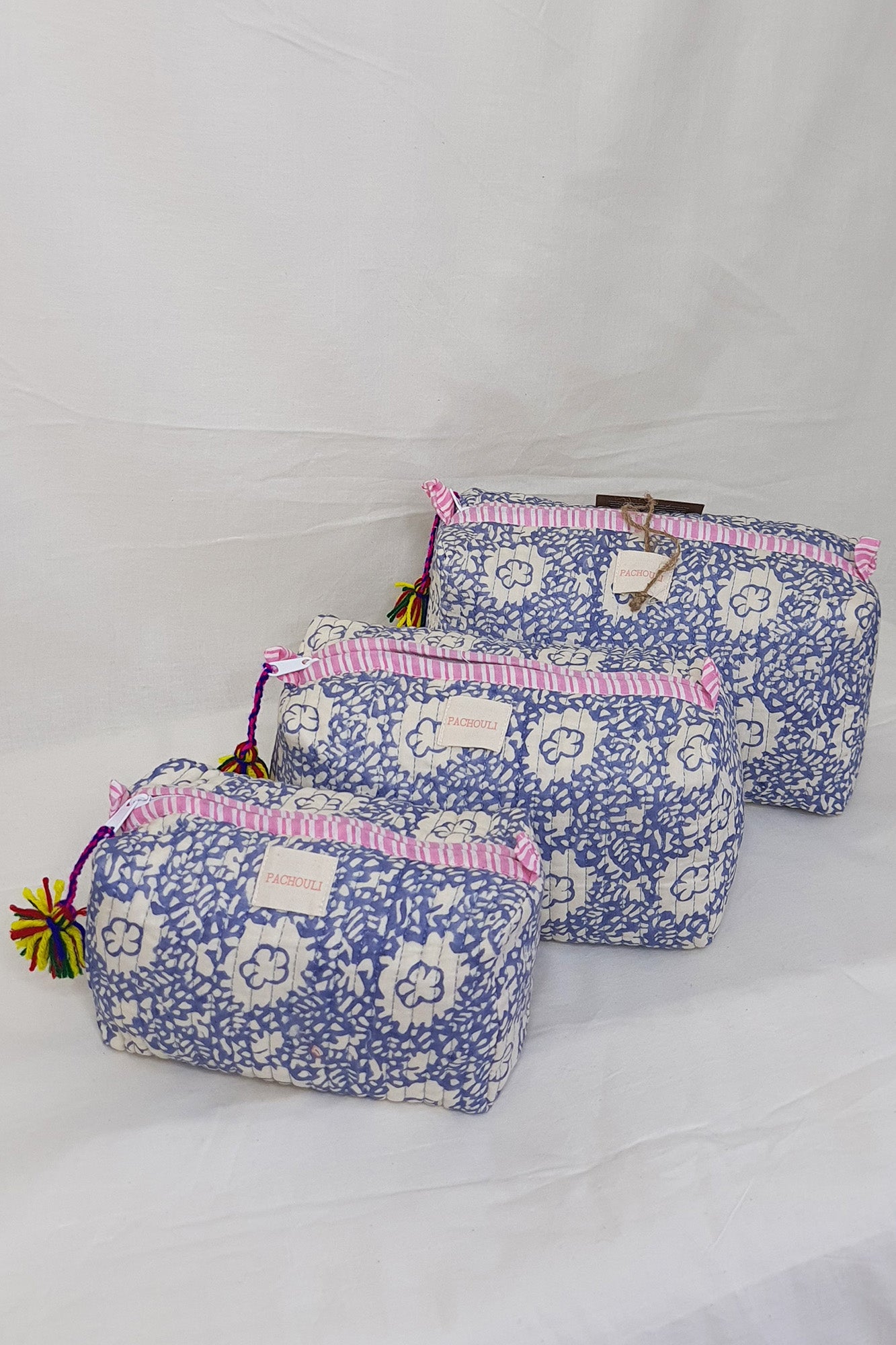 Periwinkle Grey Pouch Set of 3