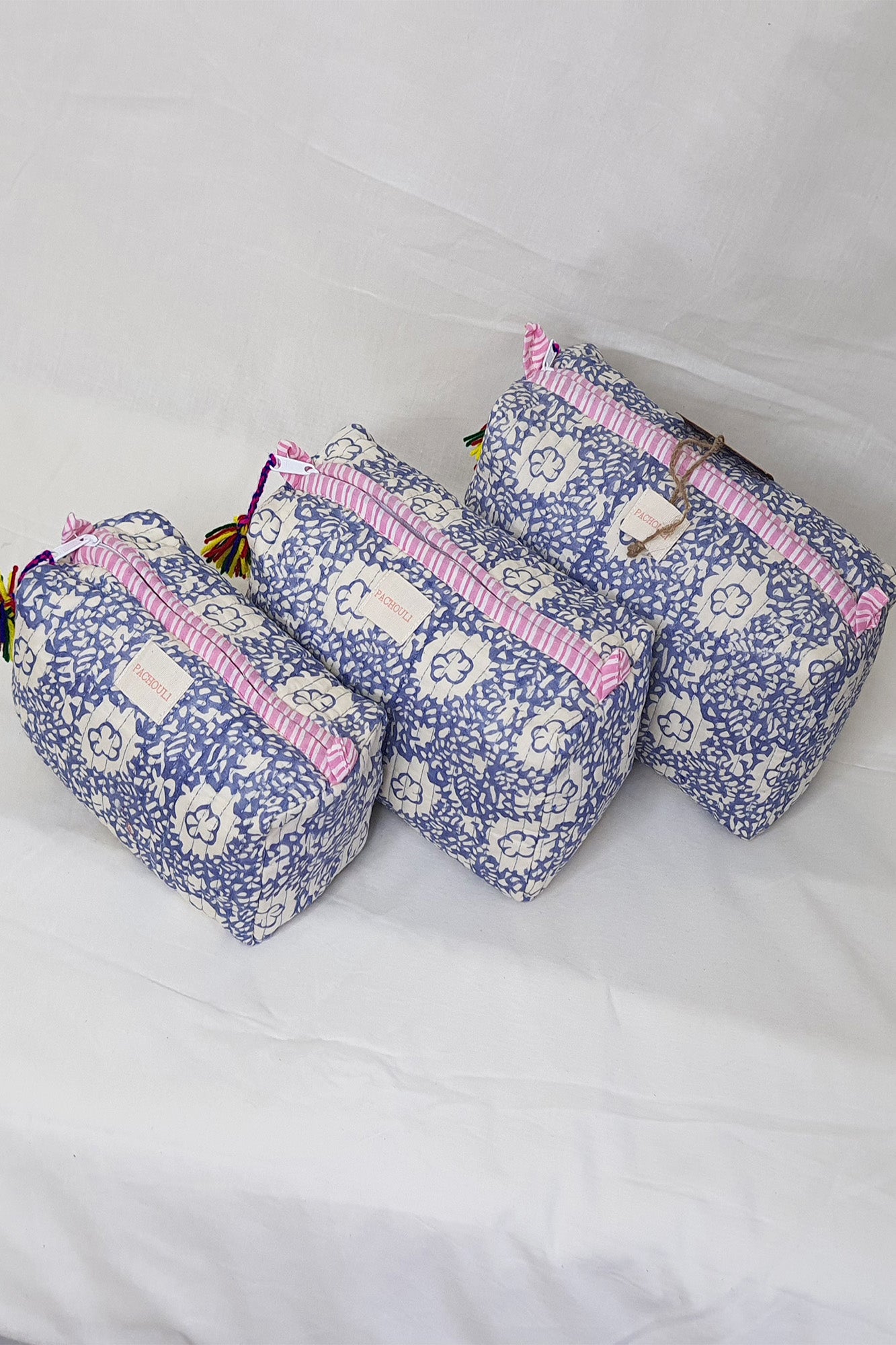 Periwinkle Grey Pouch Set of 3