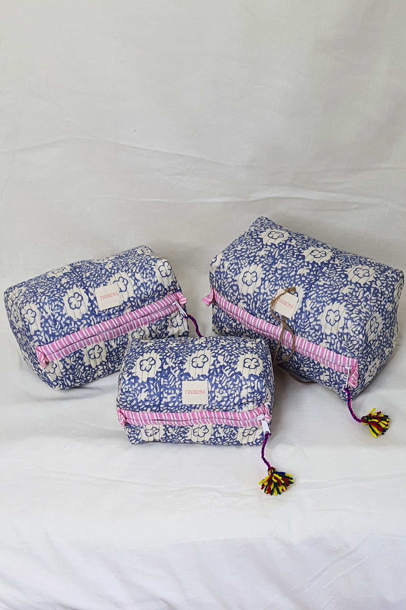 Periwinkle Grey Pouch Set of 3