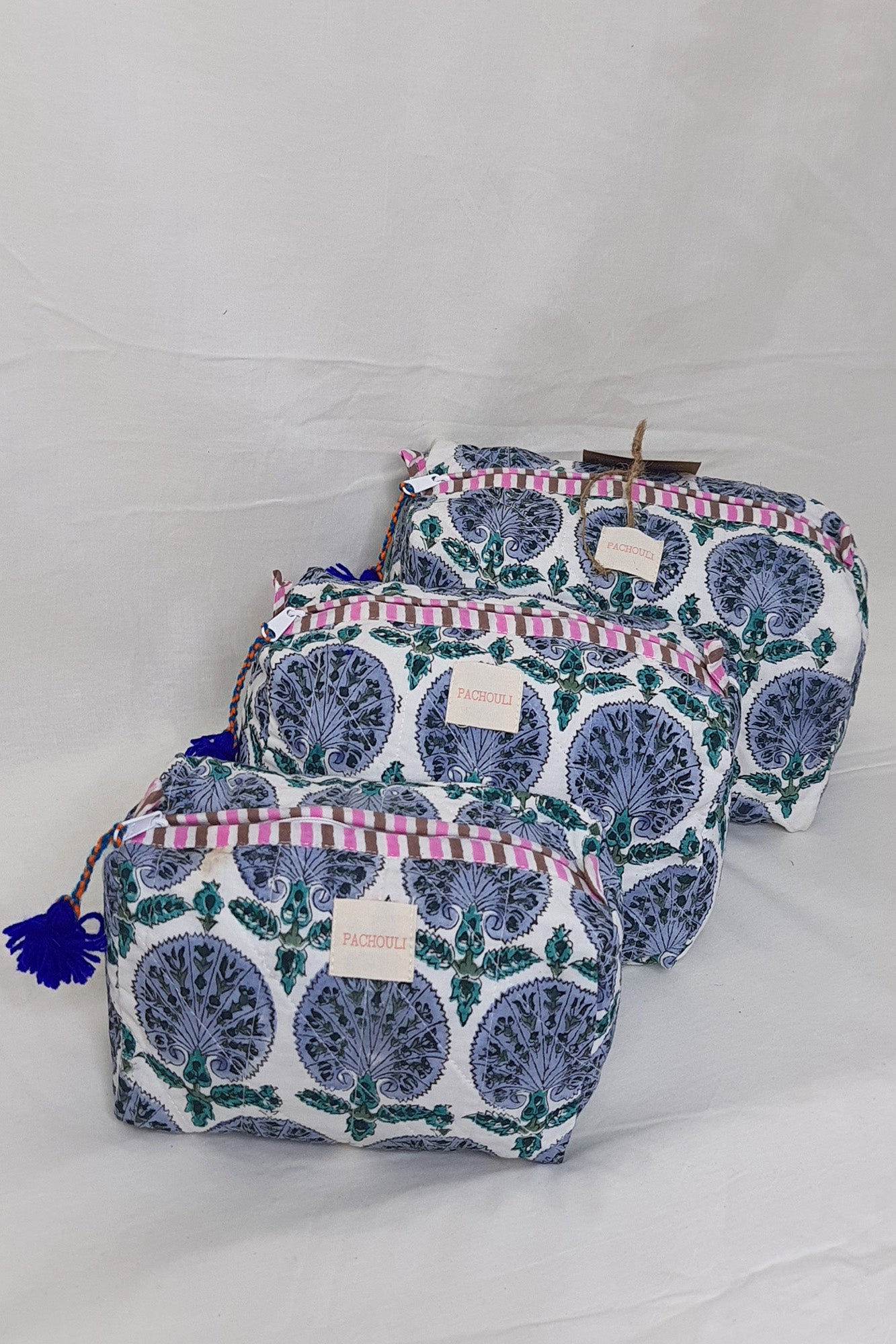 Blue Shrine Pouch Set of 3