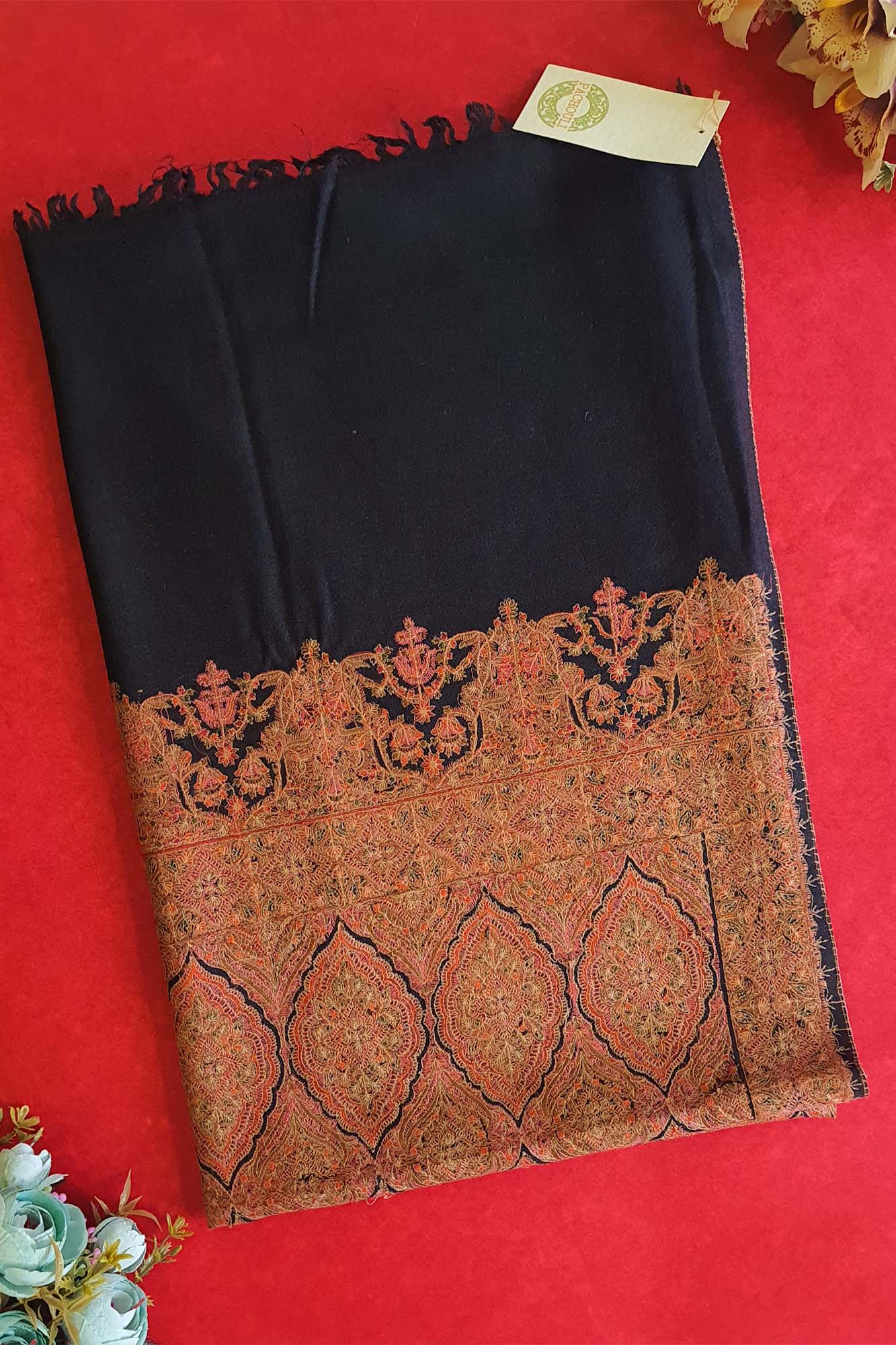 Women Pashmina Shawl Antique Black