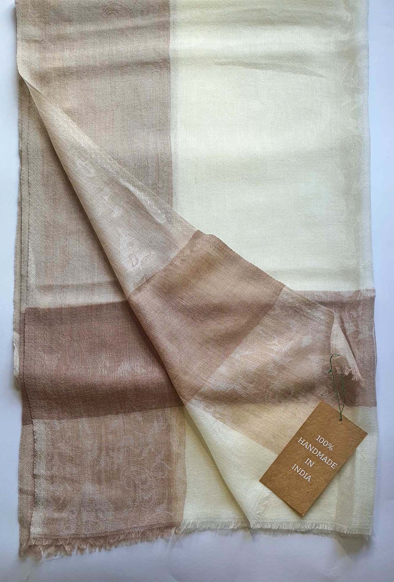 Pashmina off White & Brown