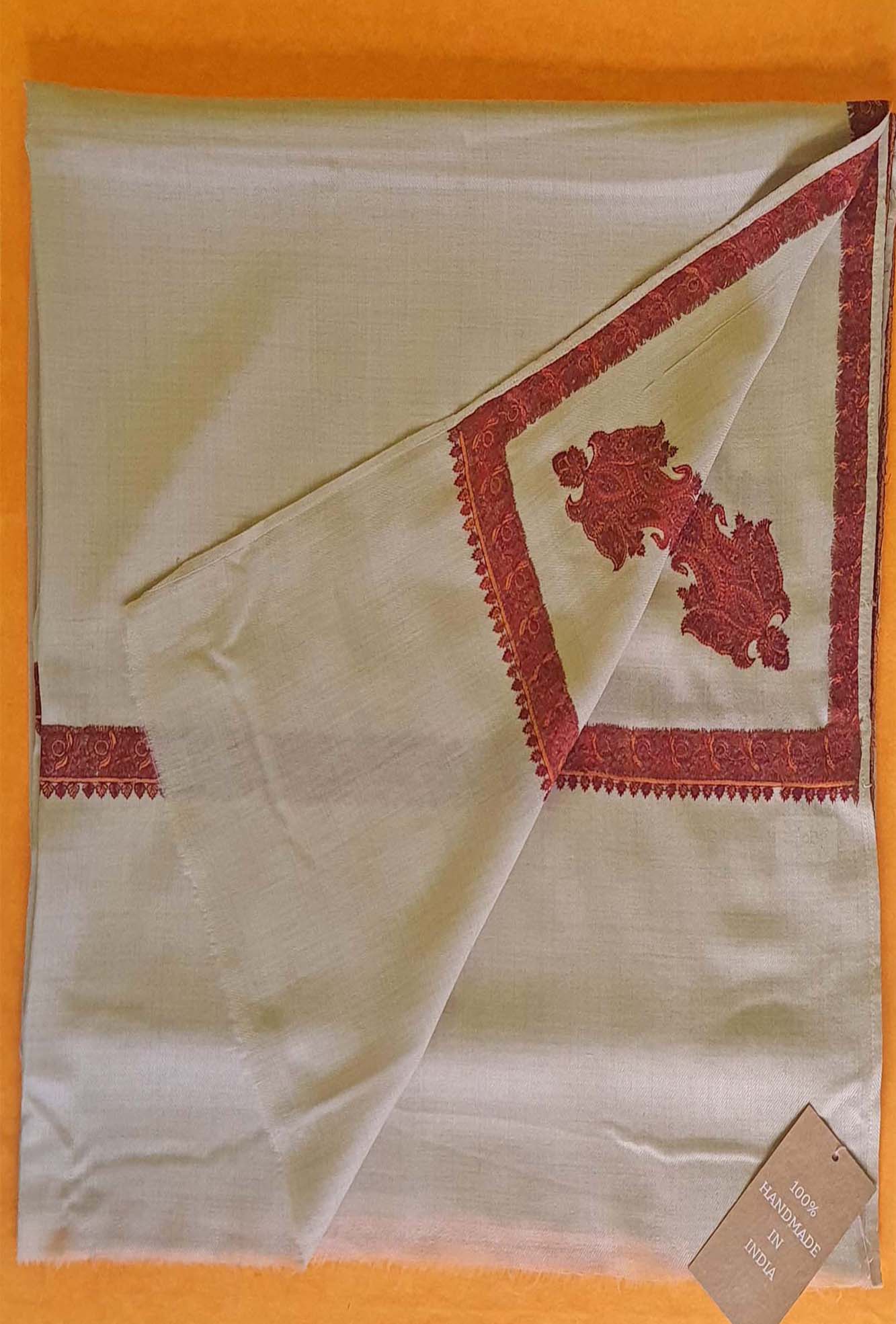Pashmina Rust Embroidered