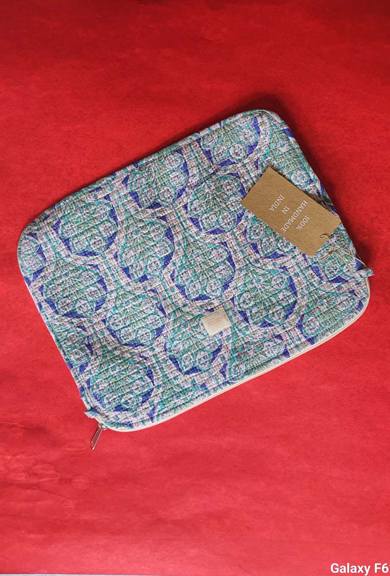 Bag Laptop Green Abstract