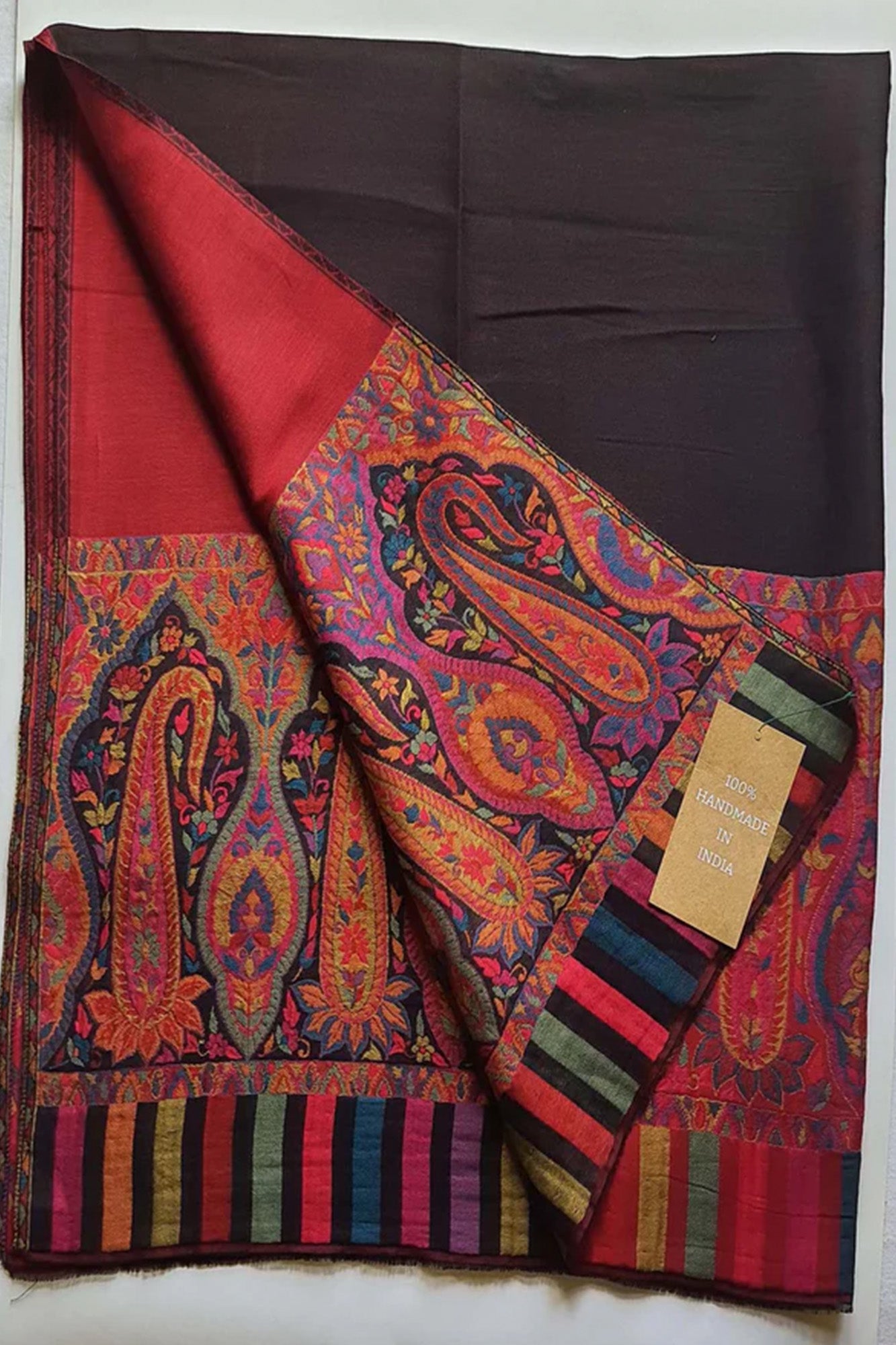 Pashmina Reversible Red Paisley