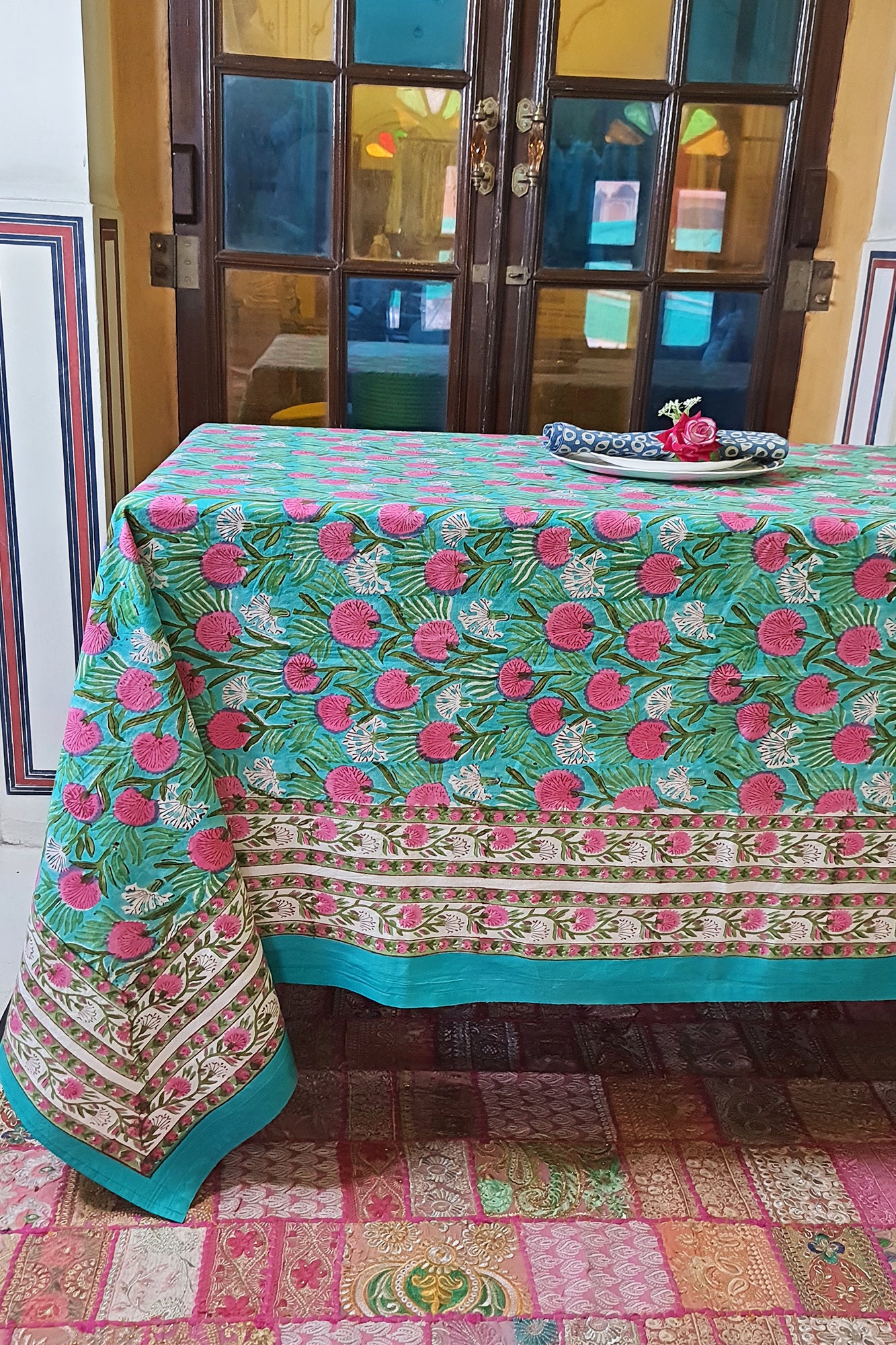 Pink Marigold Table Cover