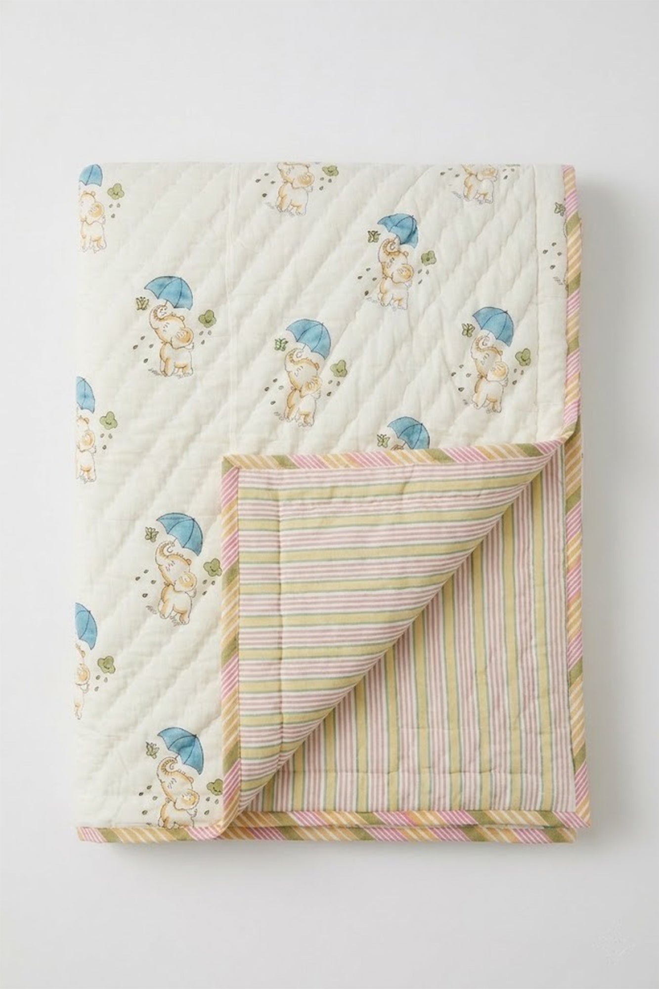 Umbrella & Trunk Kids Quilt Pair of 2