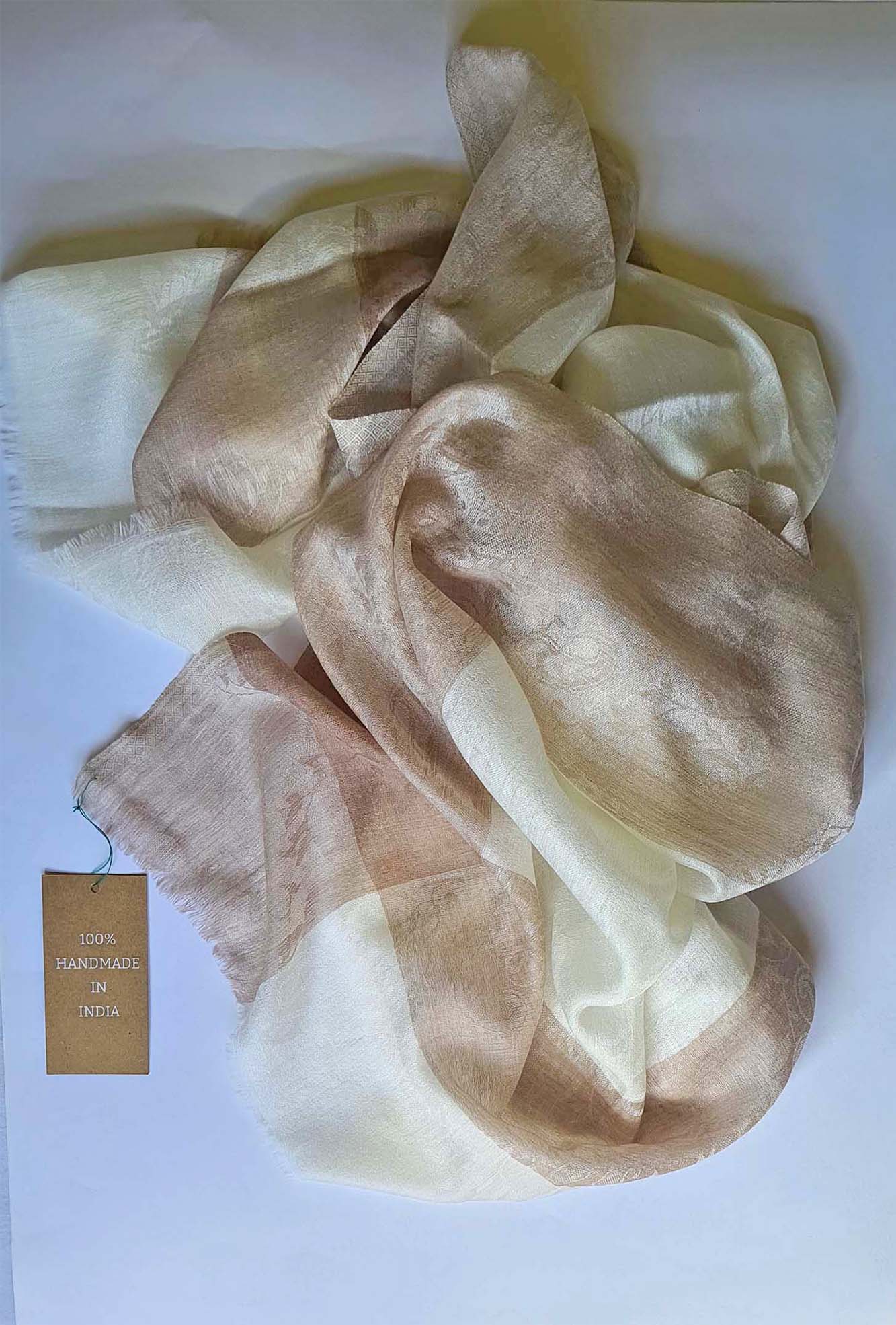 Pashmina off White & Brown