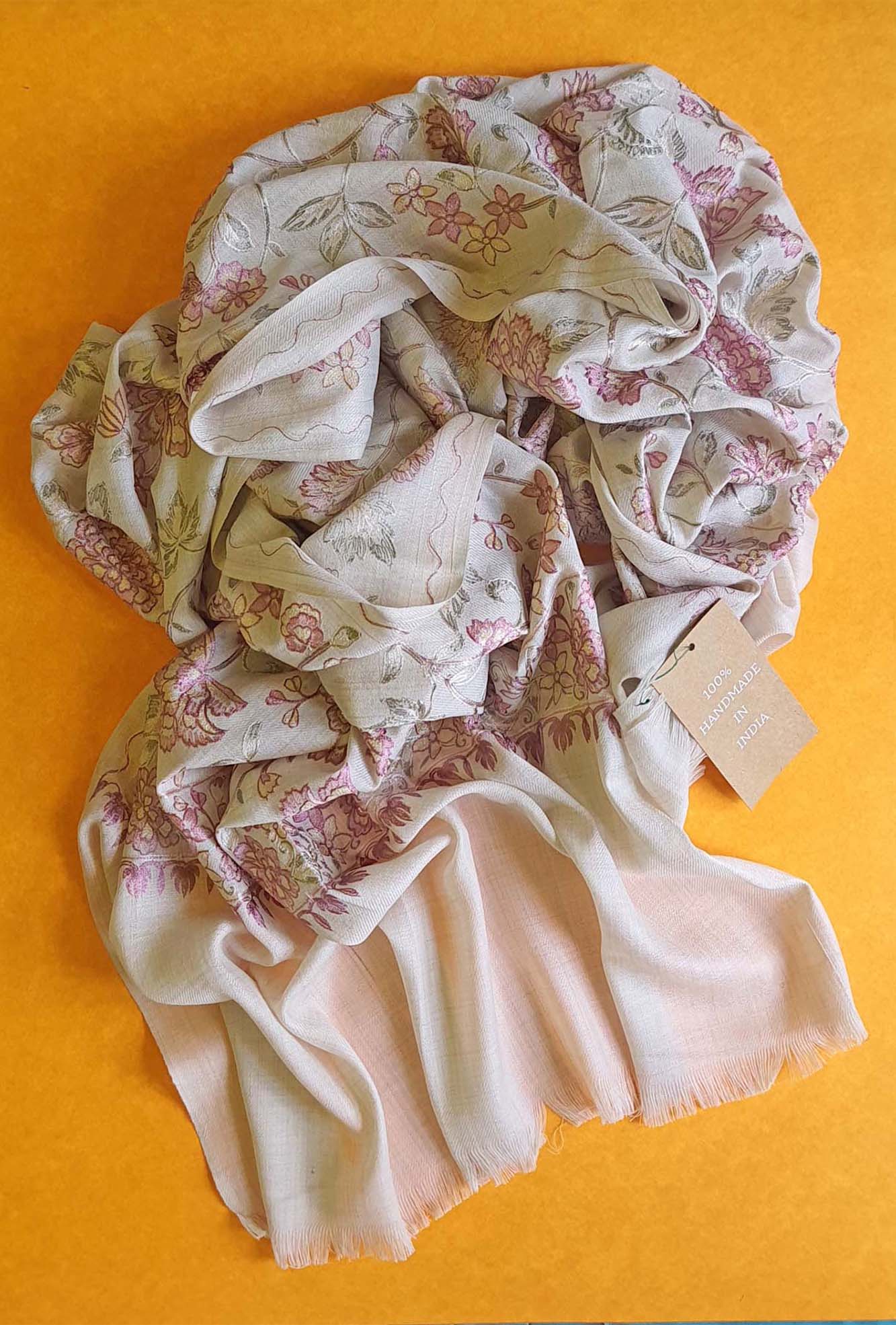 Pashmina Embroidered Marigold