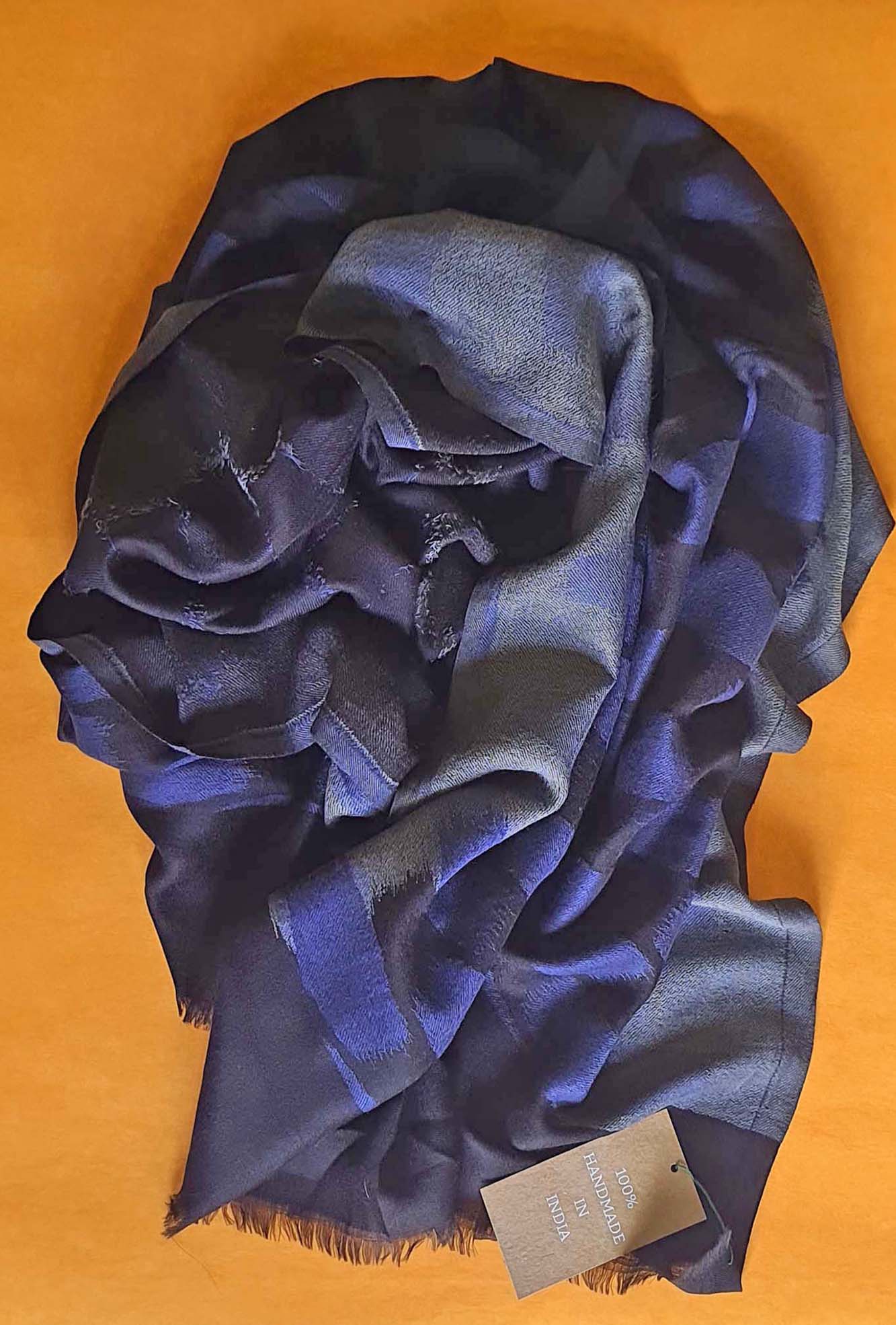 Pashmina Kani Blue Abstract