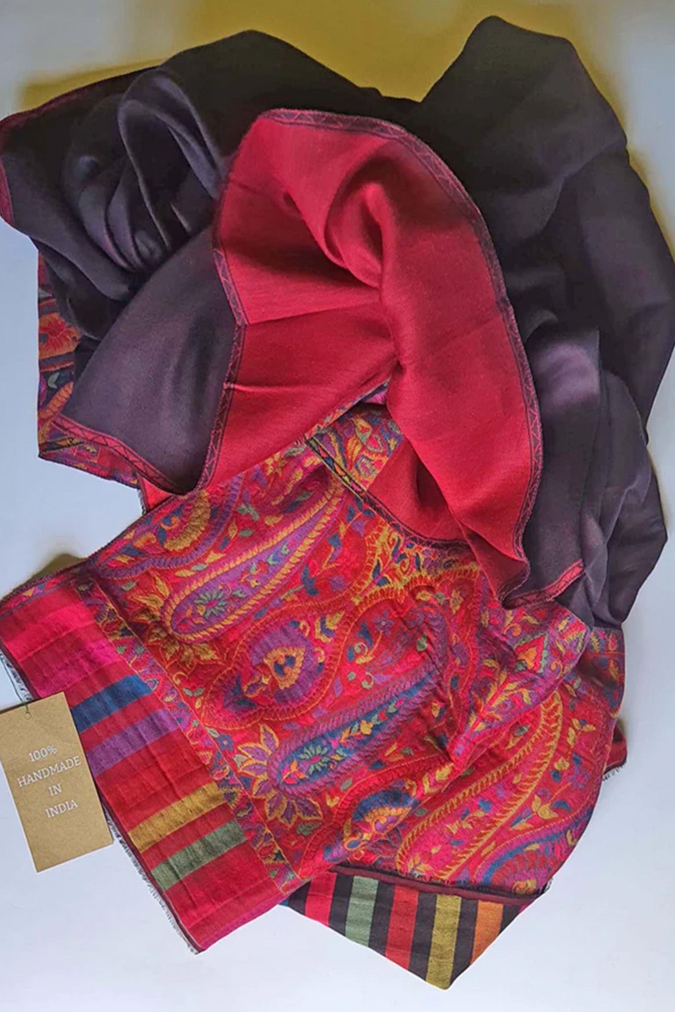 Pashmina Reversible Red Paisley