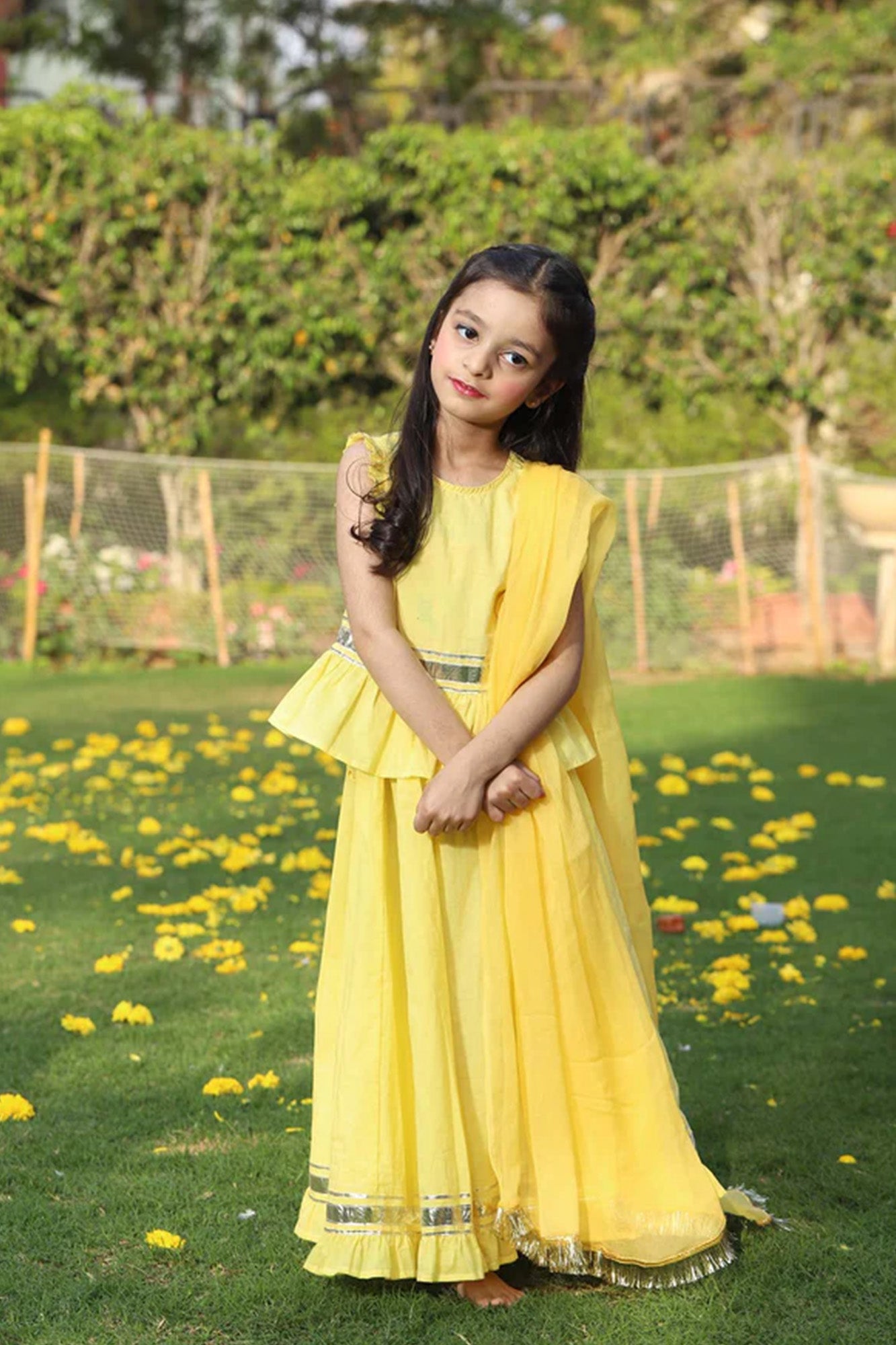 Girl Lehenga Set Daffodil Frill