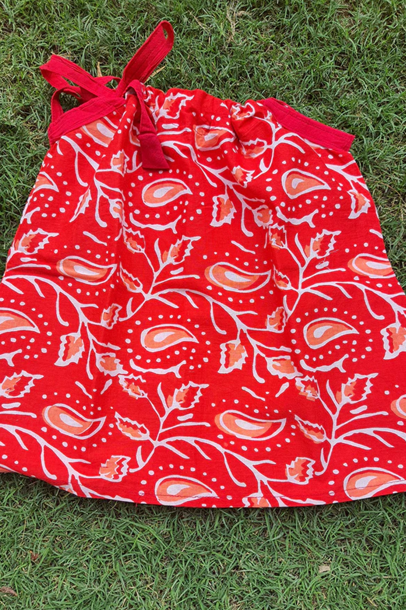 RED PAISLEY INFANT DORI TOP
