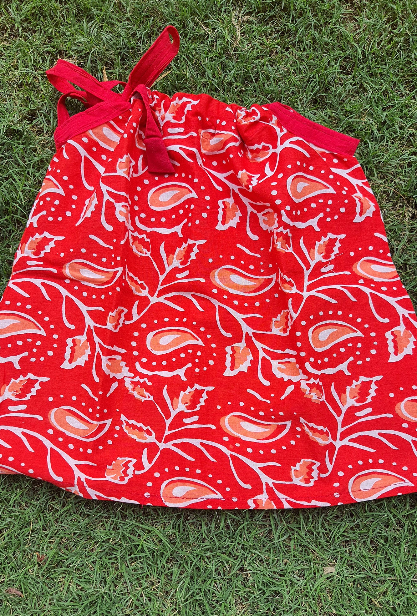 RED PAISLEY INFANT DORI TOP