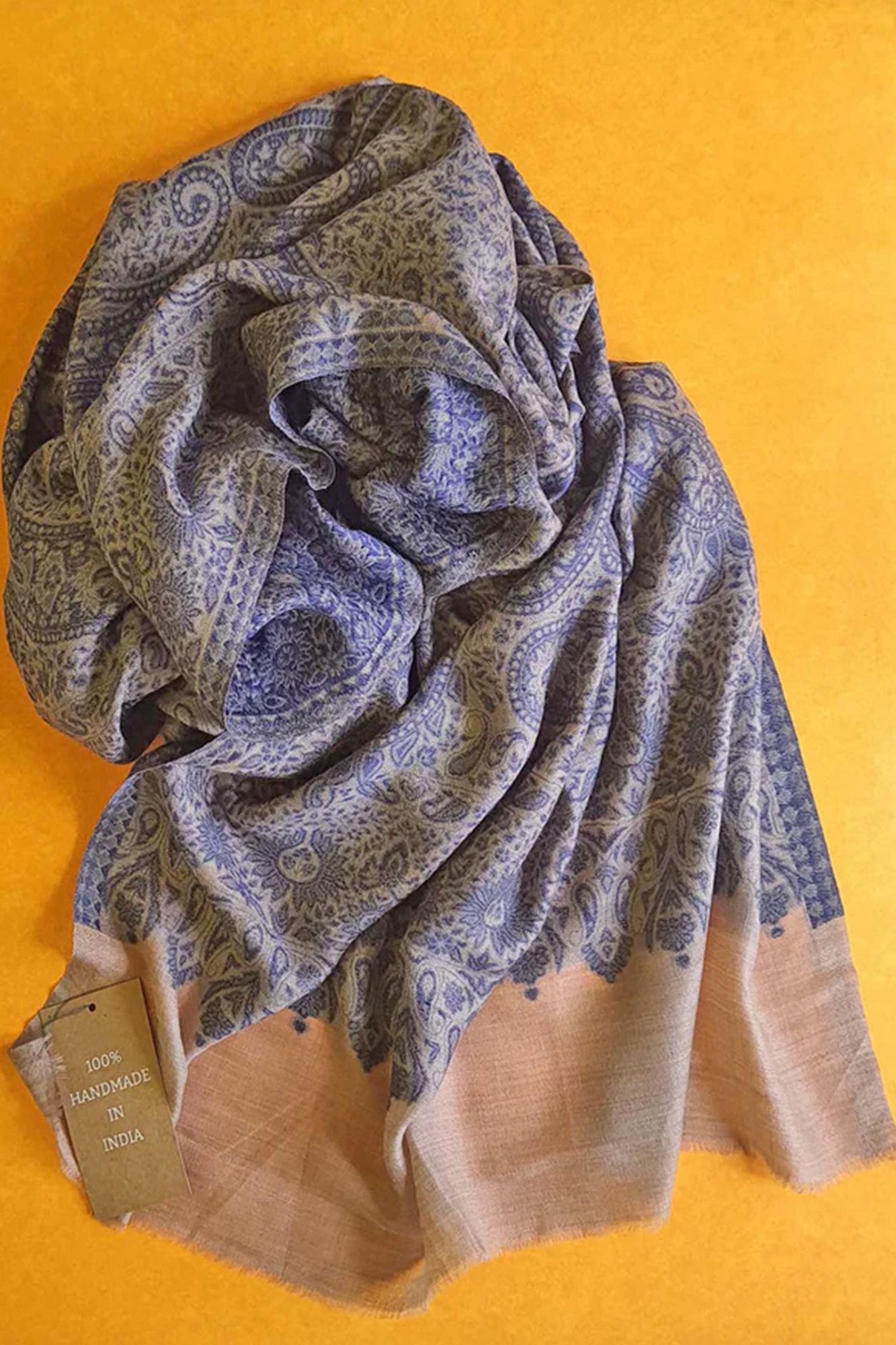 Pashmina Shawl Paisley Grey