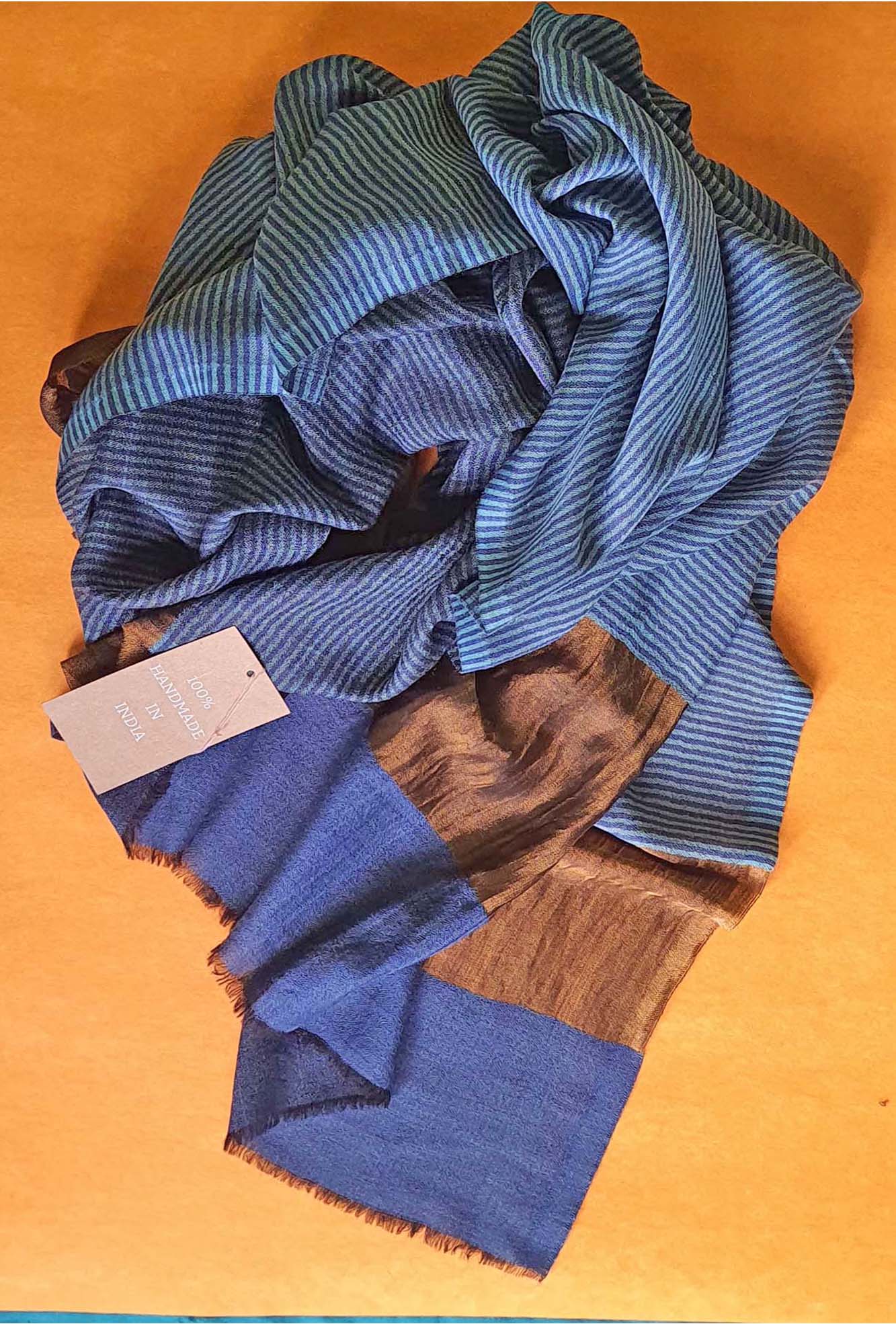 Pashmina Aqua Sripes