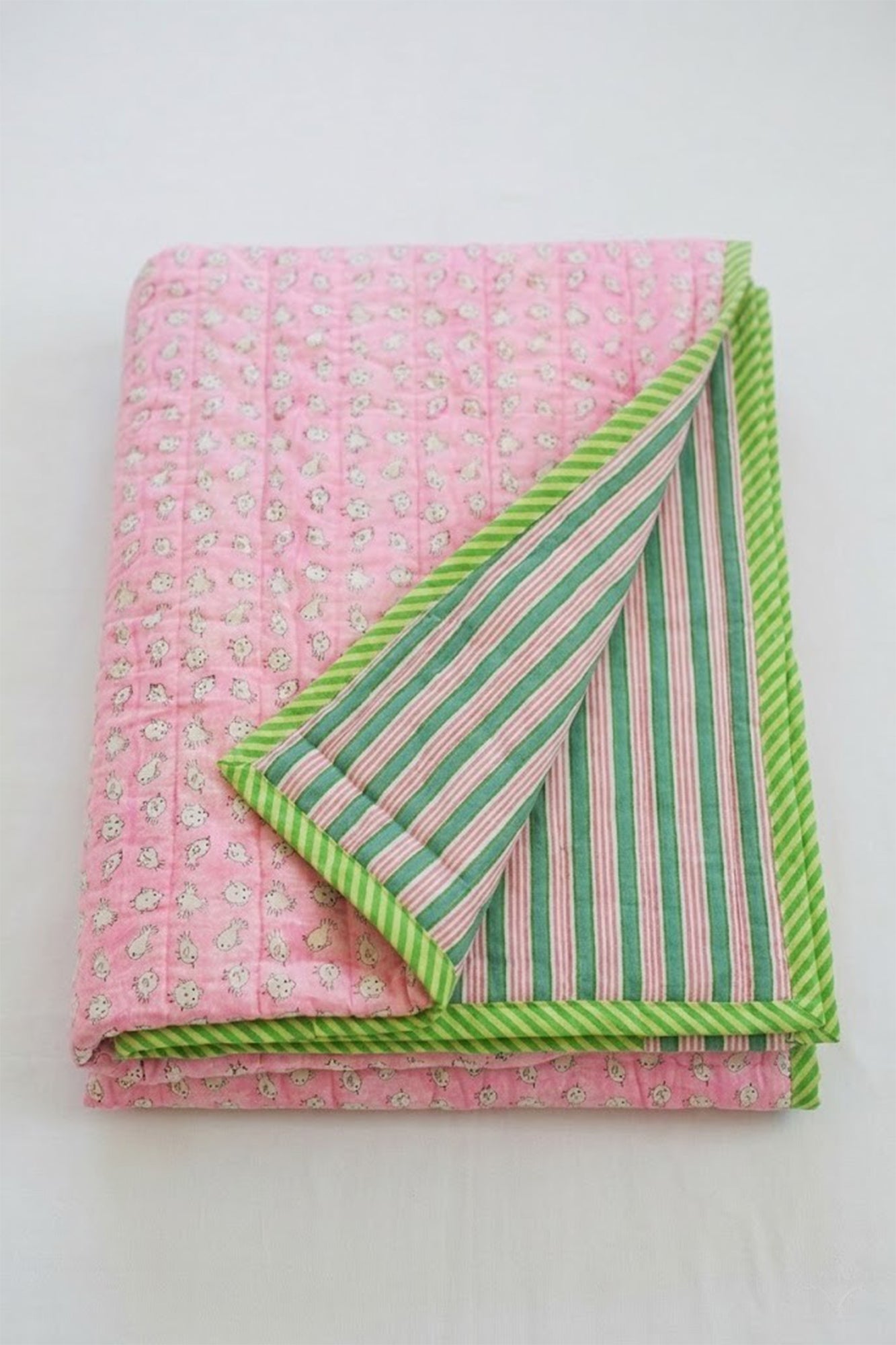 Pink Chirpy Kids Quilt Pair of 2