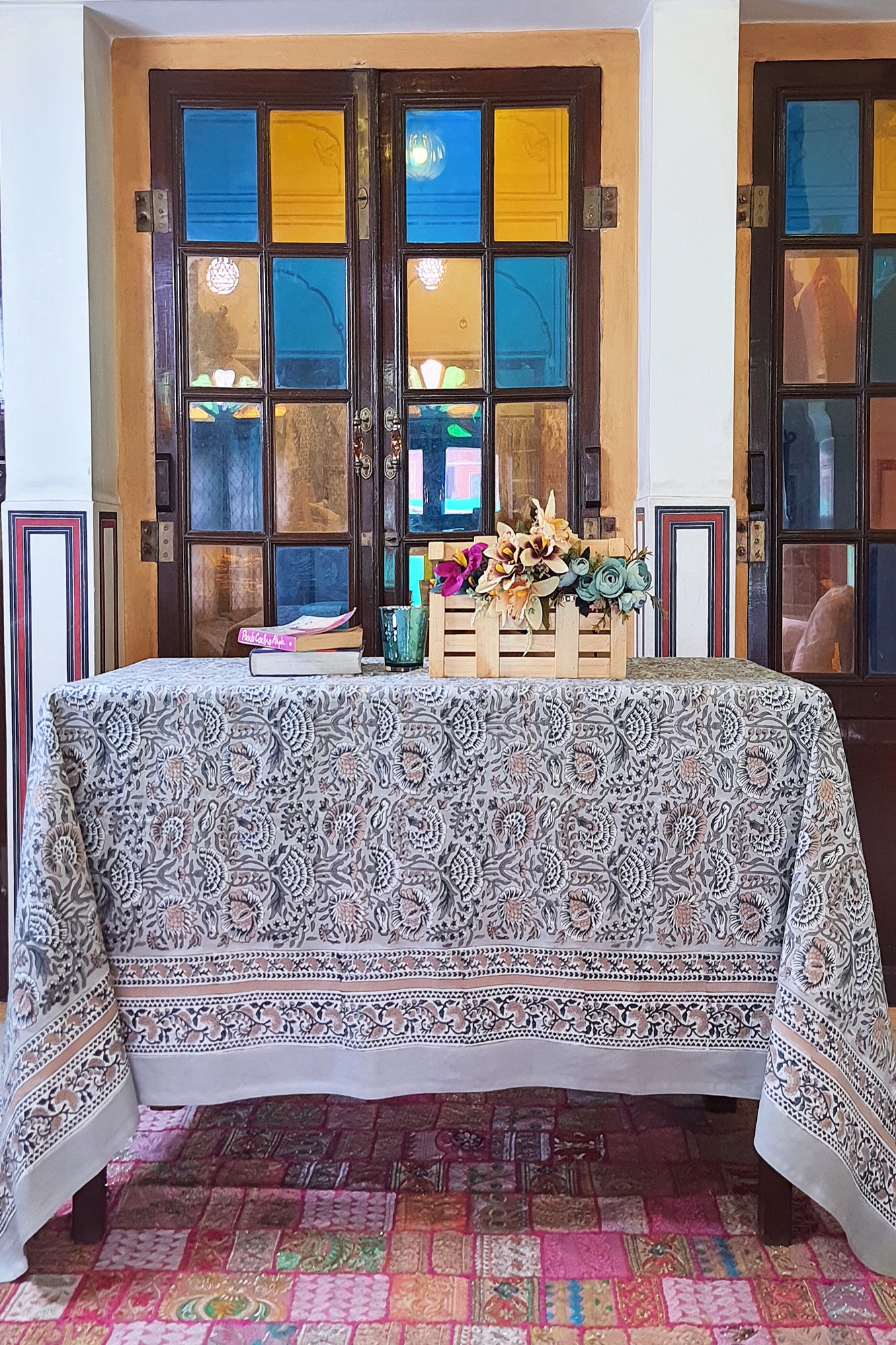 Grey Marigold Table Cover