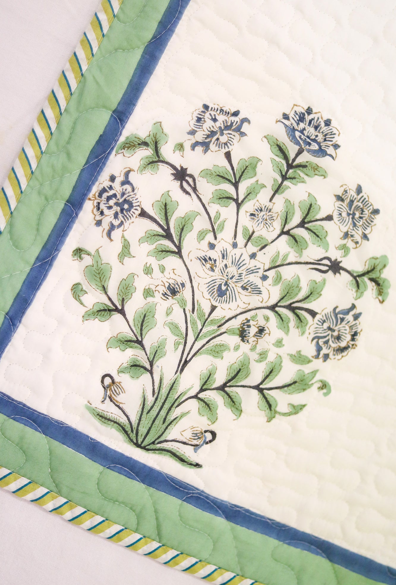 Mughal Garden Green Bed Cover