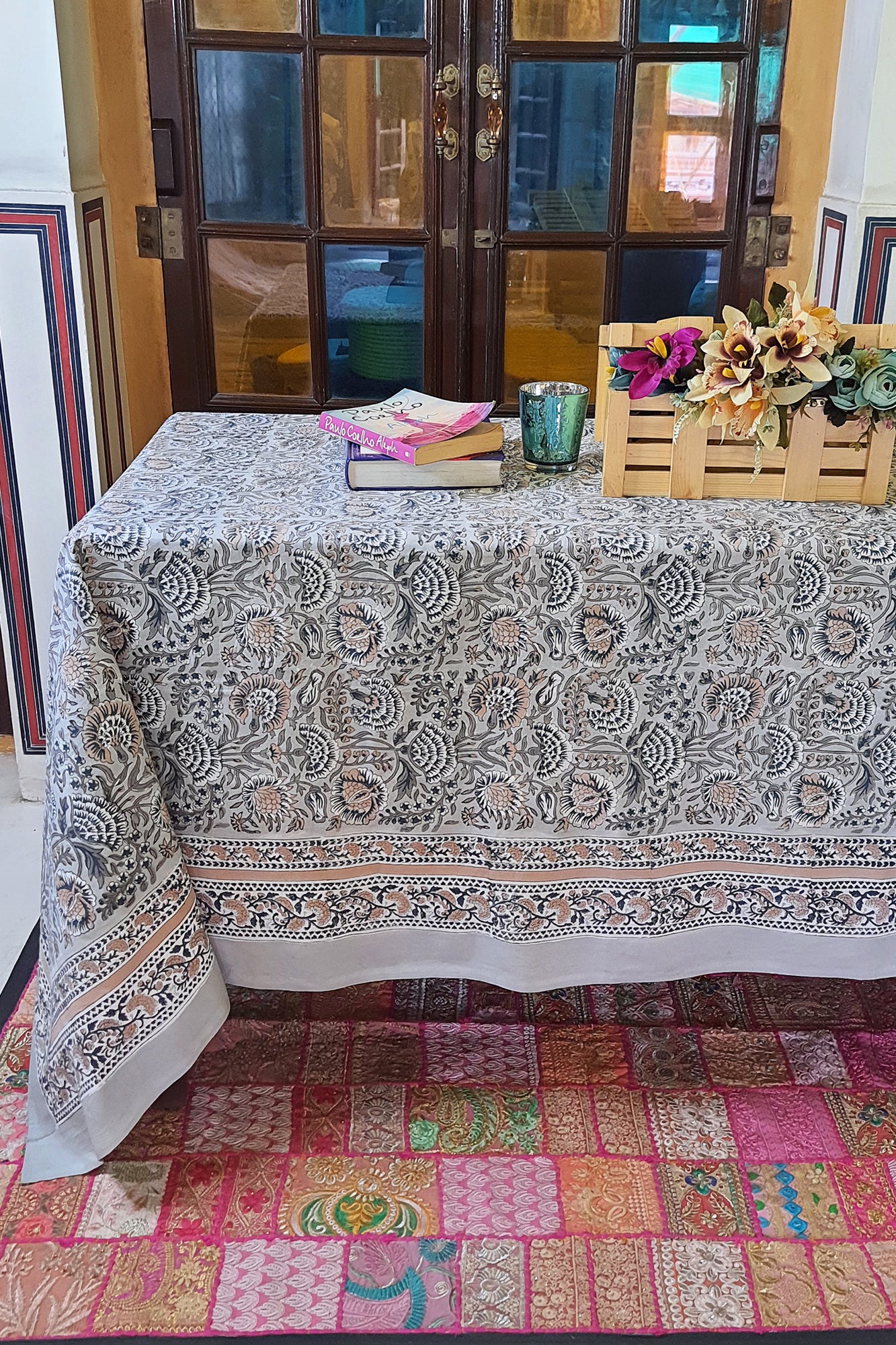 Grey Marigold Table Cover